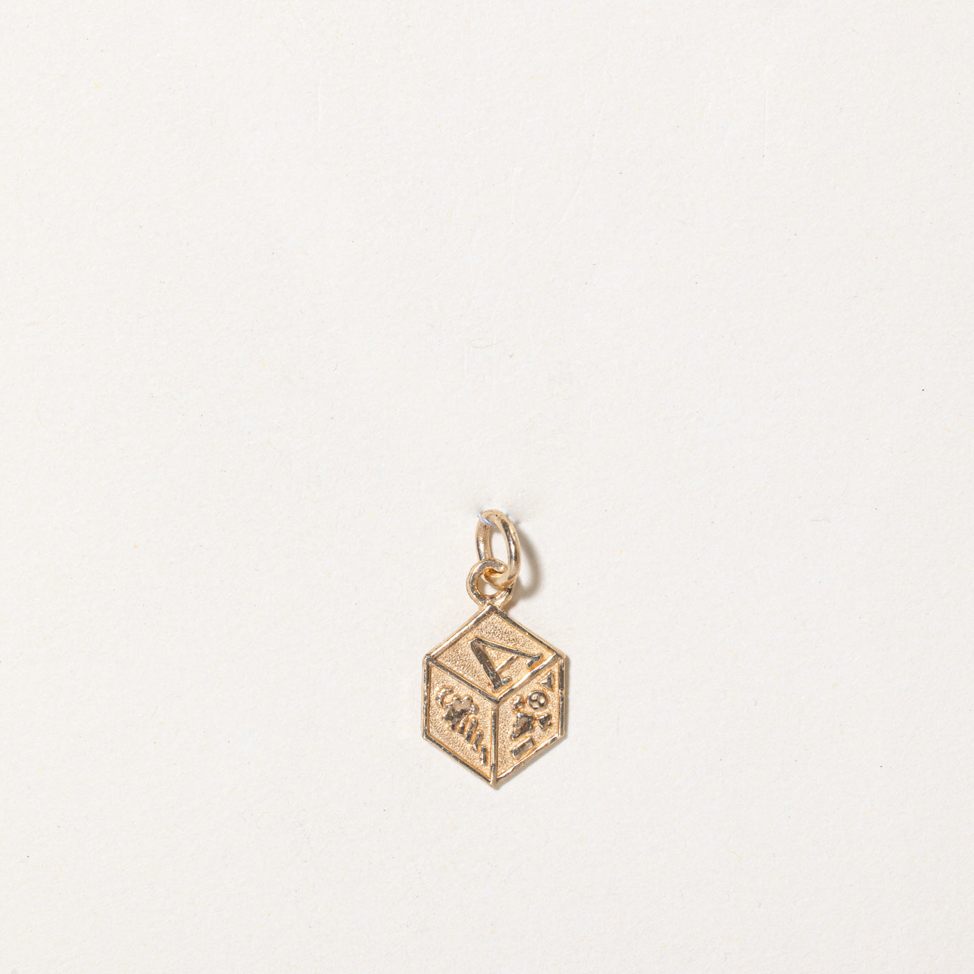 10K Yellow Gold Kids Block Charm Pendant - Dainty & Stylish Jewelry Gift for Girls, Boys, Teens - Perfect for Birthdays, Christmas & Special Occasions