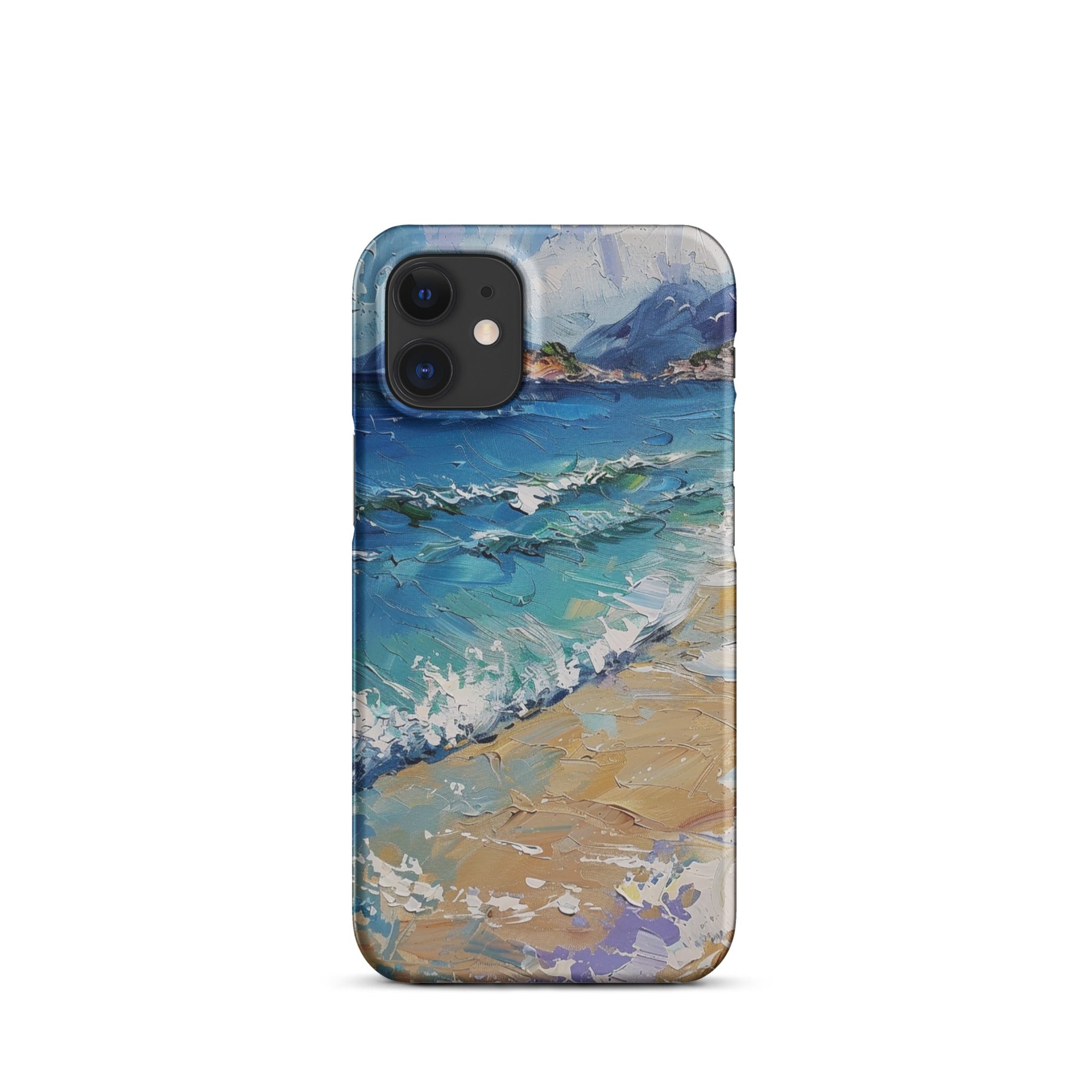 Waterproof Beach Painting Snap Case for iPhone 14/13/12/11 Pro Max - Artistic Summer Design, Shockproof Protective Phone Cover for Vacation, Pool Party & Outdoor Activities