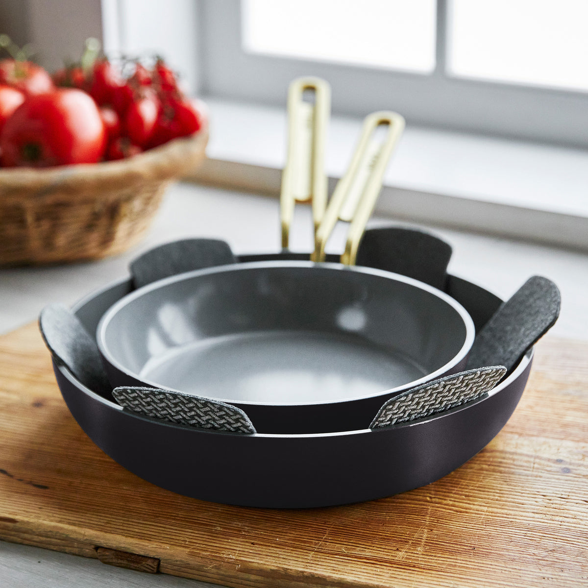 Stanley Tucci™ Ceramic Nonstick 8 & 10 Inch Fry Pan Set - PFOA Free Cookware for Healthy Cooking | Perfect for Sautéing, Frying & Everyday Meals