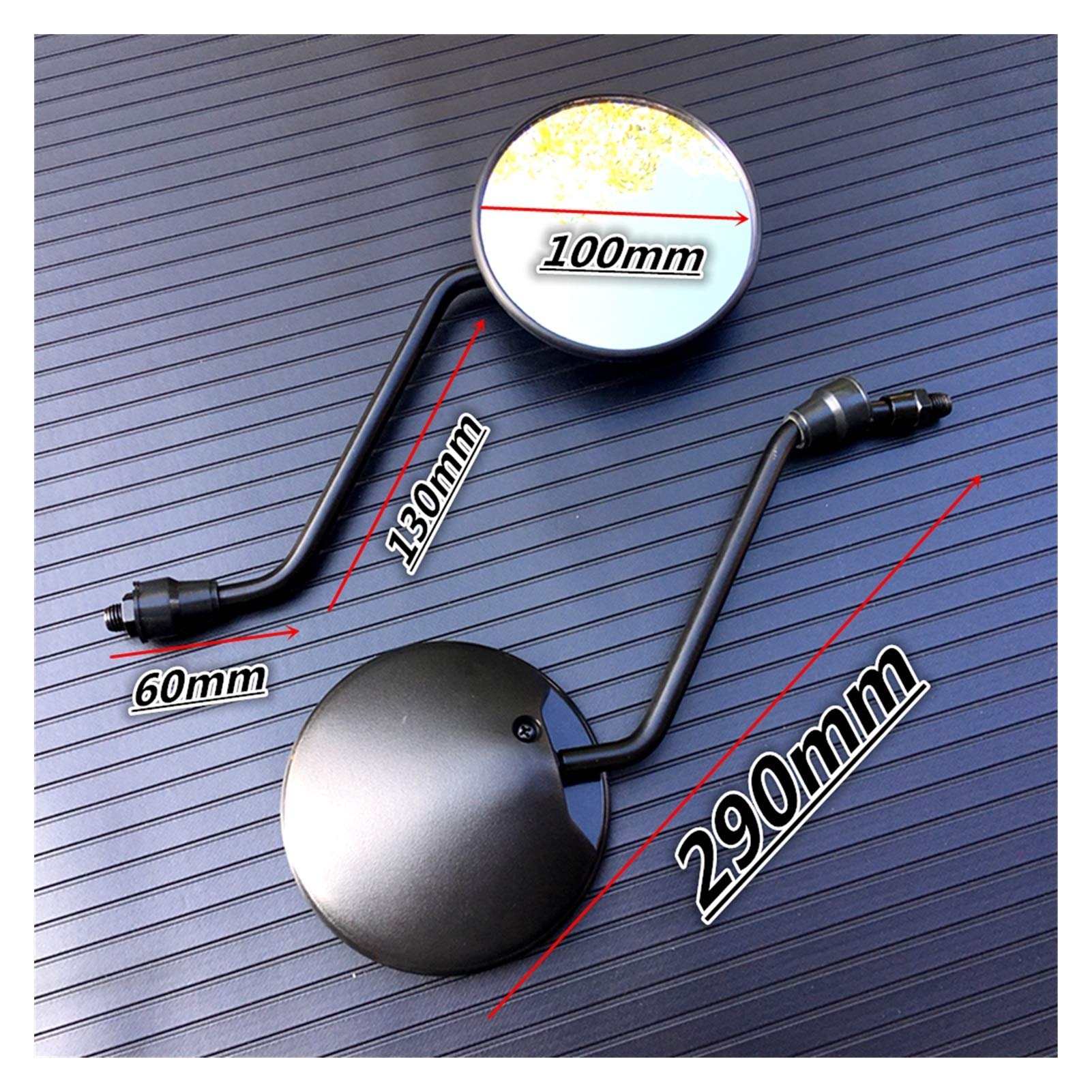 360° Rotating Motorcycle Mirrors - 2PCS Universal Rearview for Scooters & Bikes - 8/10mm for Safe Riding