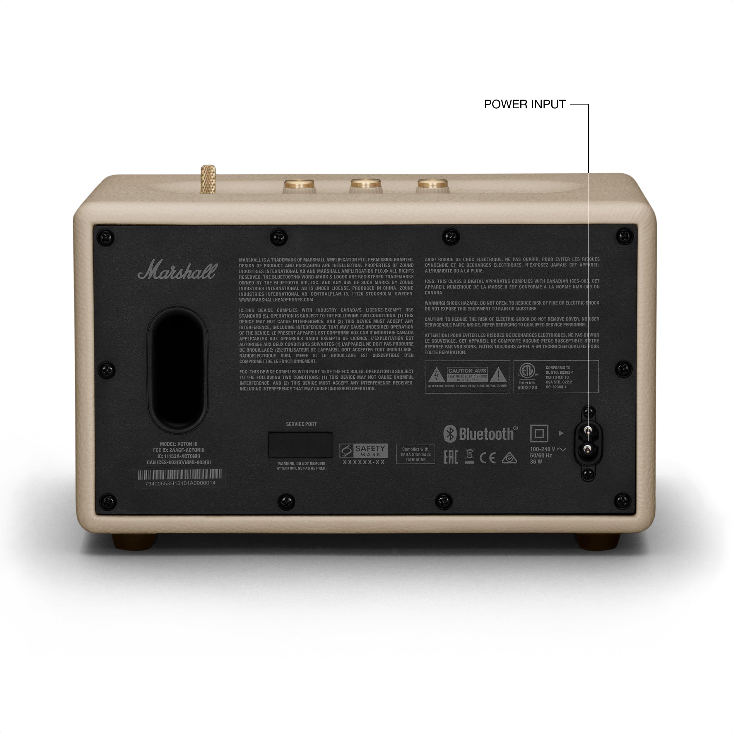 Marshall Acton III Wireless Bluetooth Speaker - Premium Sound, Portable, Cream White | Perfect for Home, Office, and Outdoor Use
