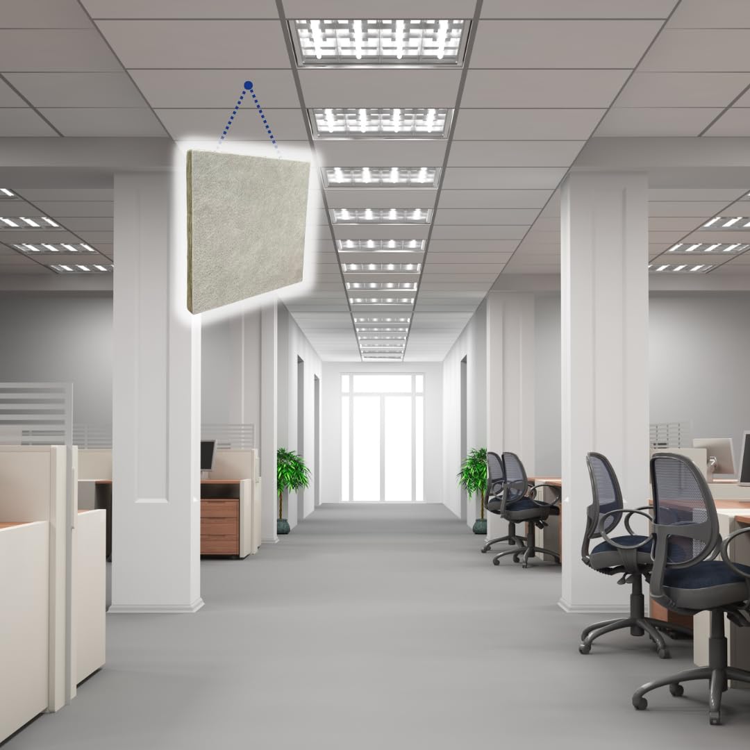 Soundproof Acoustic Ceiling Tiles - White & Light Gray Noise Reducing Panels for Home/Office (3 Sizes) - Perfect for Home Theaters, Recording Studios & Office Sound Control