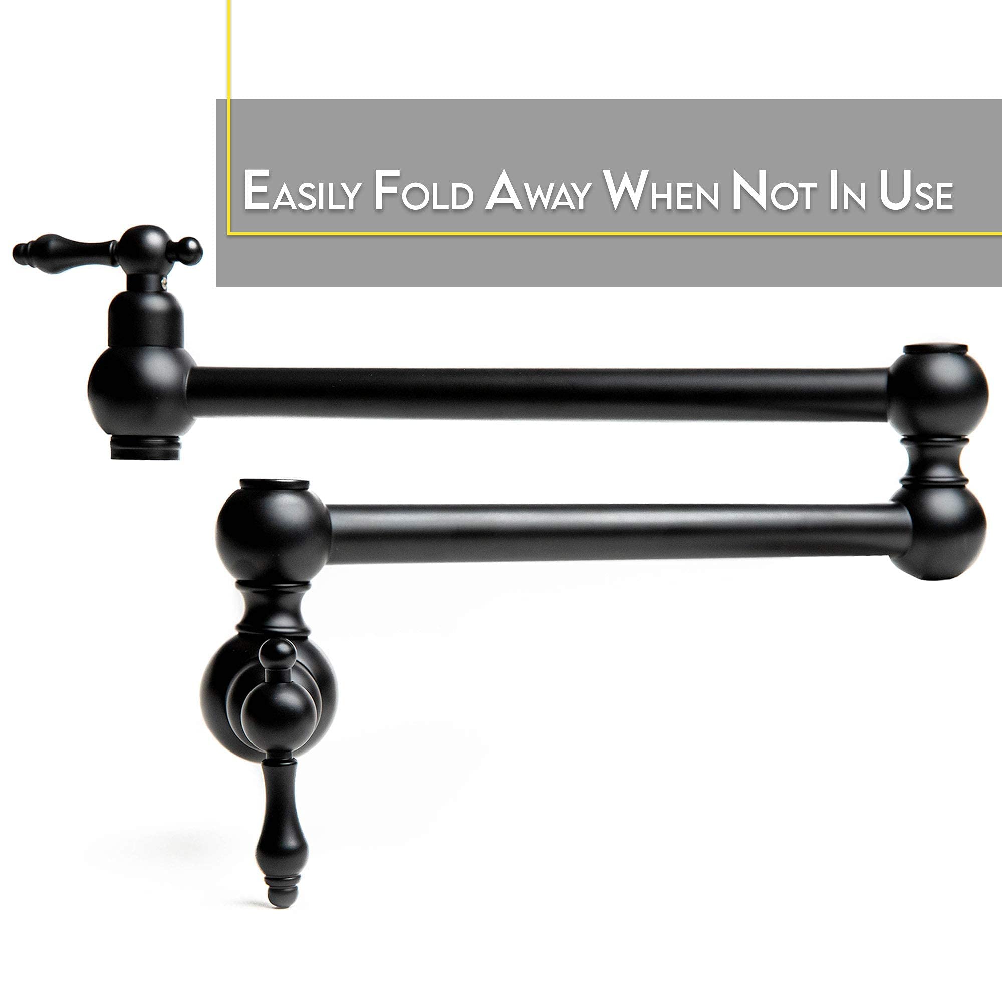 Wall Mount Black Pot Filler Faucet - 24