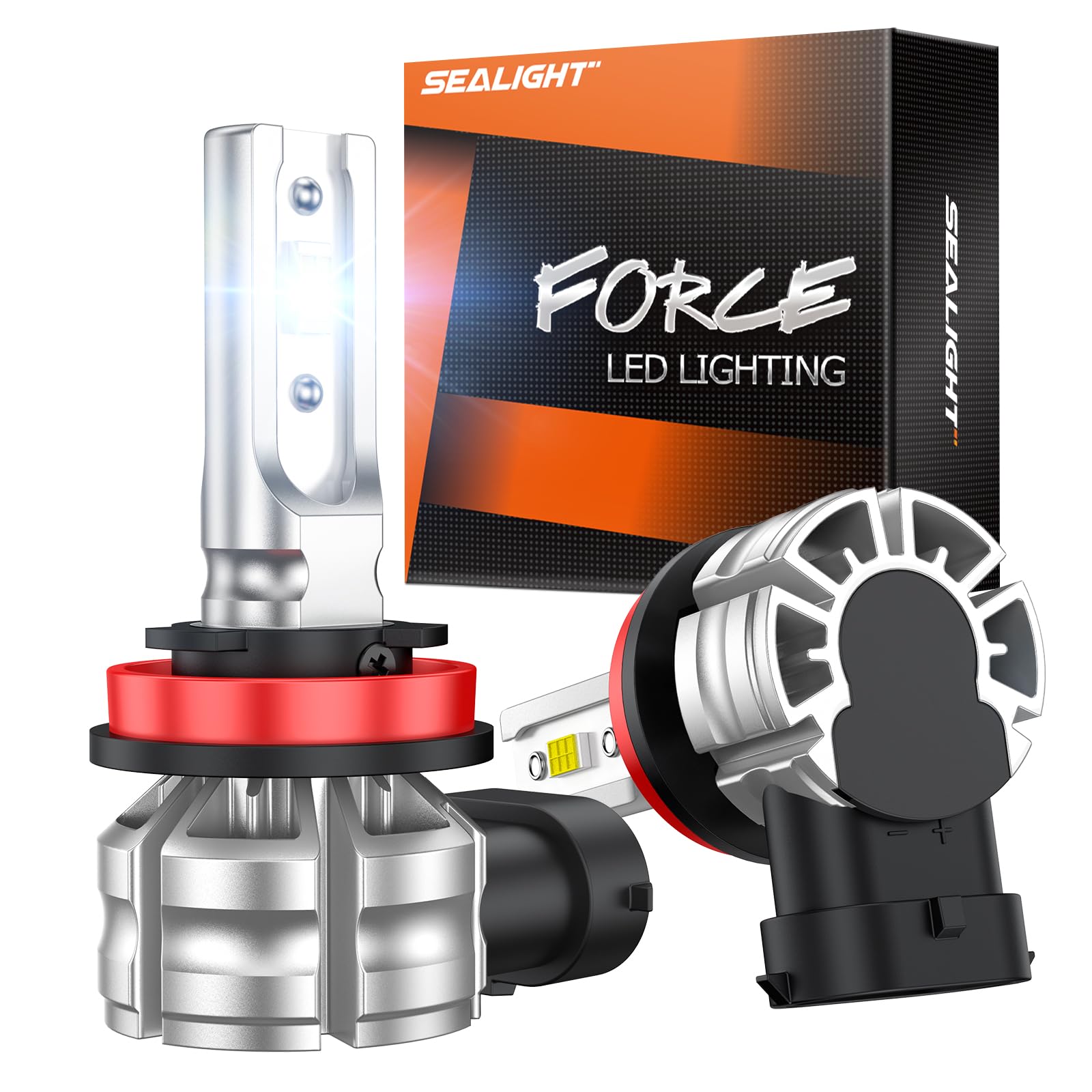SEALIGHT H8 H11 LED Fog Light Bulbs 10000LM 6000K White - High Brightness DRL & Fog Lights for Cars, H9 H16 Compatible, 2024 Upgraded Version, Plug & Play in 3 Mins (Pack of 2) - Perfect for Night Driving, Off-Road & Bad Weather Conditions