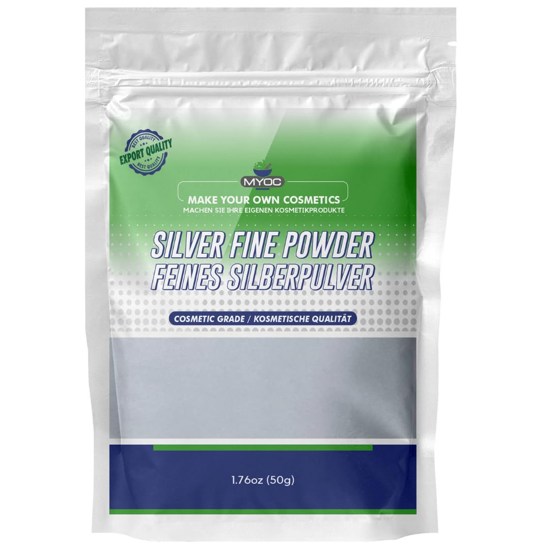 Premium Silver Fine Powder - 50g (1.76oz) for Embossing, Makeup & Crafts | Metallic Silver Sparkle Dust for DIY Projects, Nail Art, Card Making & Cosmetic Glitter | Vegan & Cruelty-Free