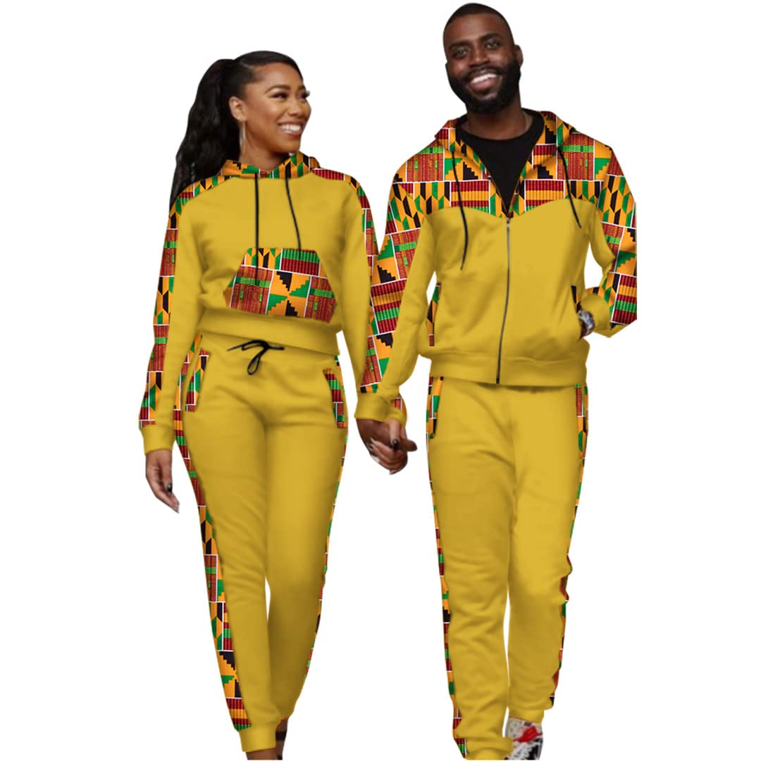 African Print Couple Outfits - 2-Piece Matching Tops & Pants Set for Women & Men | Summer African Fashion | Plus Size 4XL | Perfect for Date Nights & Cultural Events