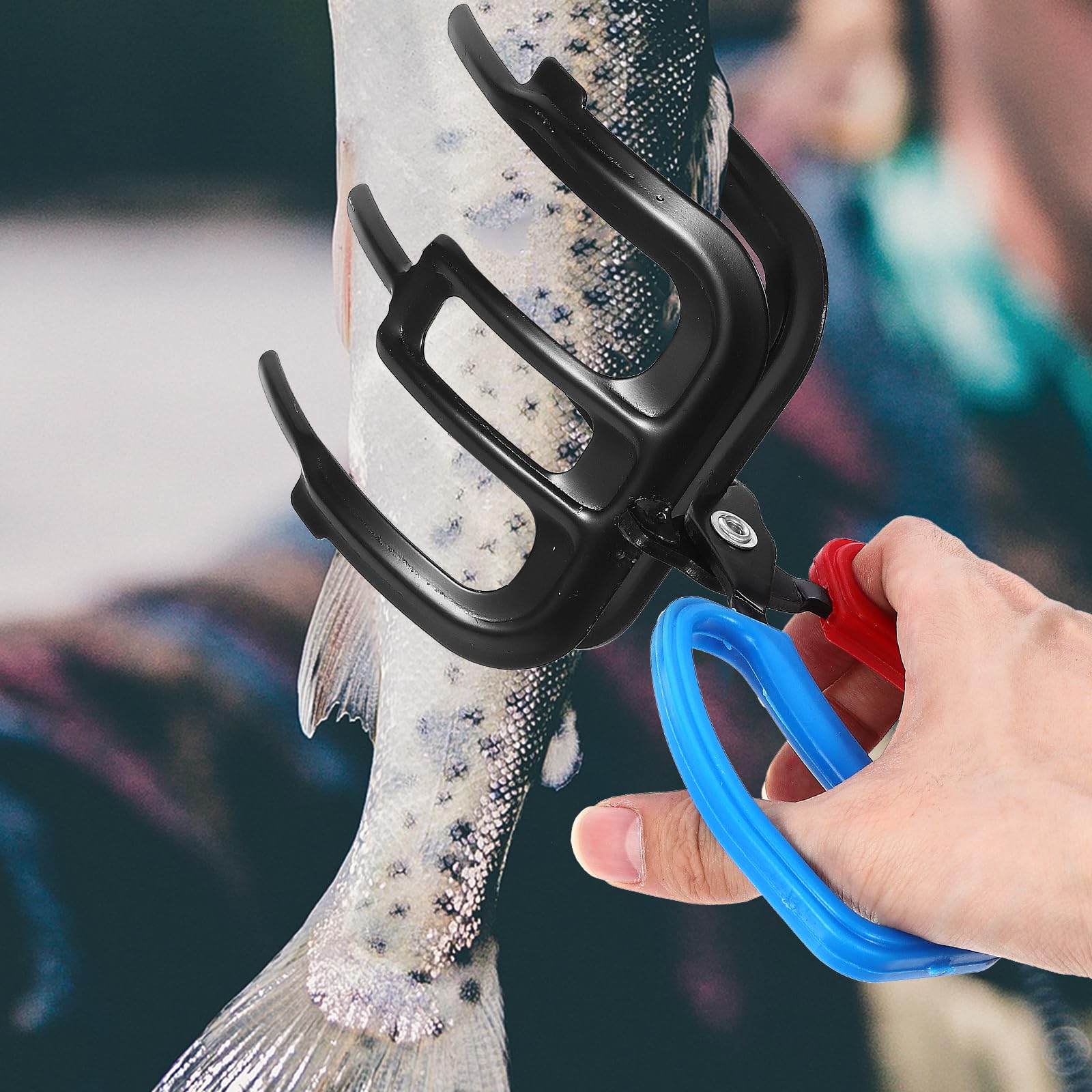 Happyyami 2-Pack Fish Gripper Pliers - 3-Claw Stainless Steel Fishing Tool with Non-Slip Handle for Bass, Trout & Saltwater Fishing - Essential Fishing Gear for Catch Control & Release (Perfect for Boat, Kayak & Shore Fishing)