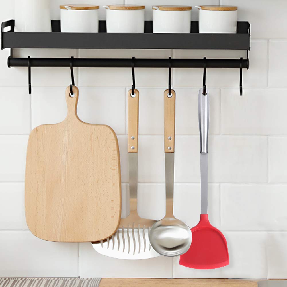 Non-Stick Kitchen Spatula Turner - Heat Resistant Silicone Cooking Utensil for Flipping Pancakes, Eggs & Burgers - Perfect for Grilling, Baking & Stovetop Cooking (Red)