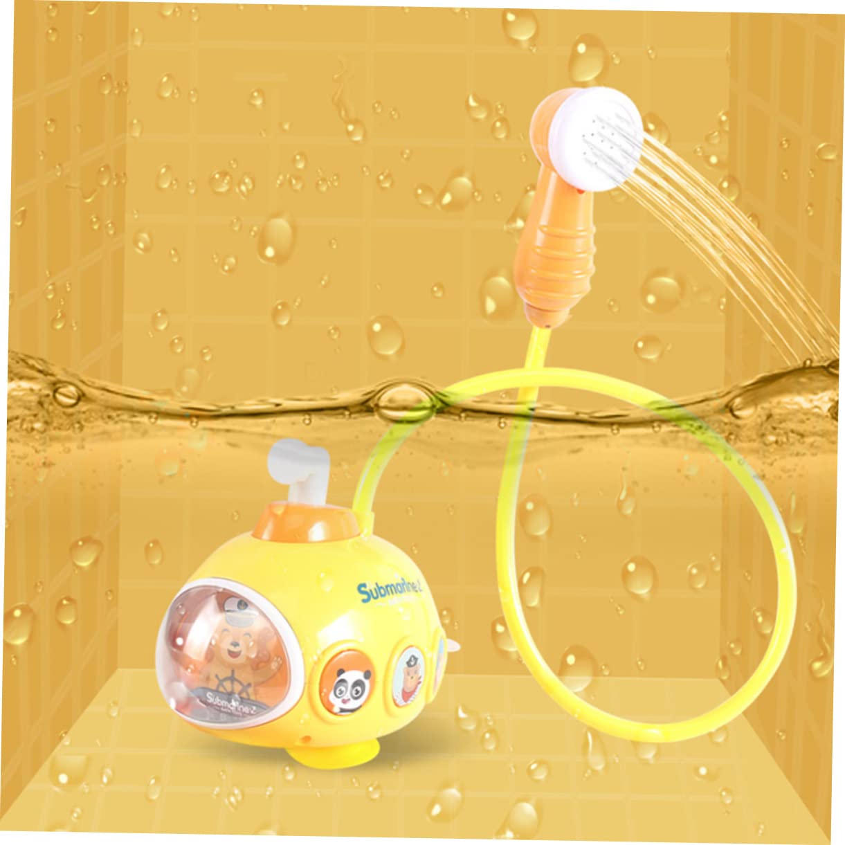 HEMOTON 3-Piece Yellow Plastic Bath Toys Set for Kids Ages 3-4 - Fun Shower Time Learning & Play for Toddlers