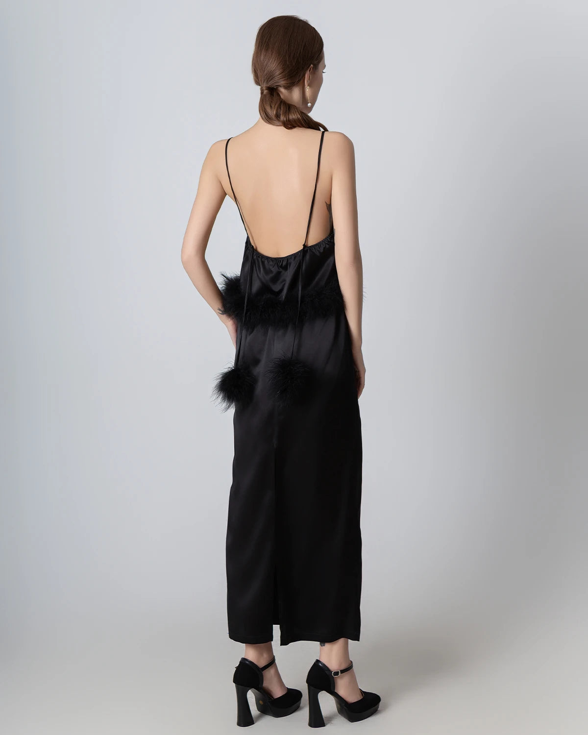 Elegant Backless Silk Camisole & Maxi Skirt Set - Women's Luxury Lingerie & Evening Wear for Date Night, Wedding, Special Occasions