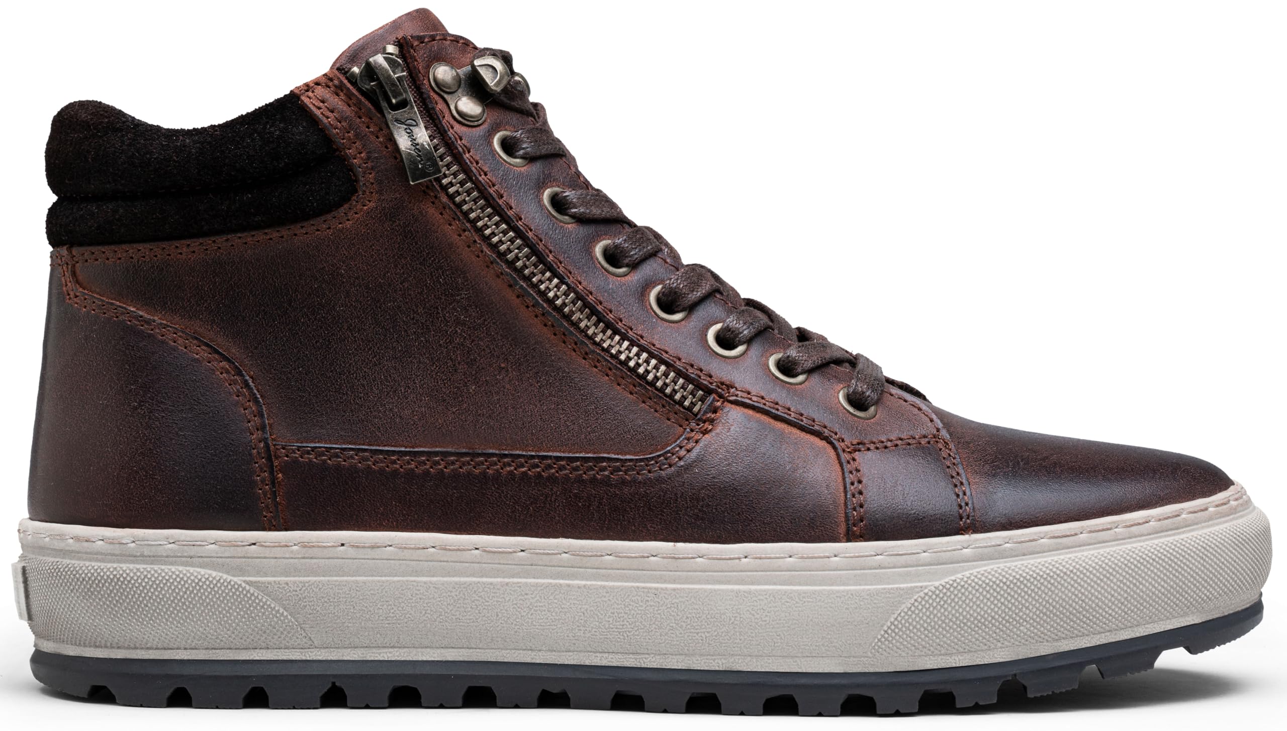 **Jousen Men's Casual Leather High Top Sneakers - Fashionable & Comfortable Shoes for Walking, Running & Daily Wear**