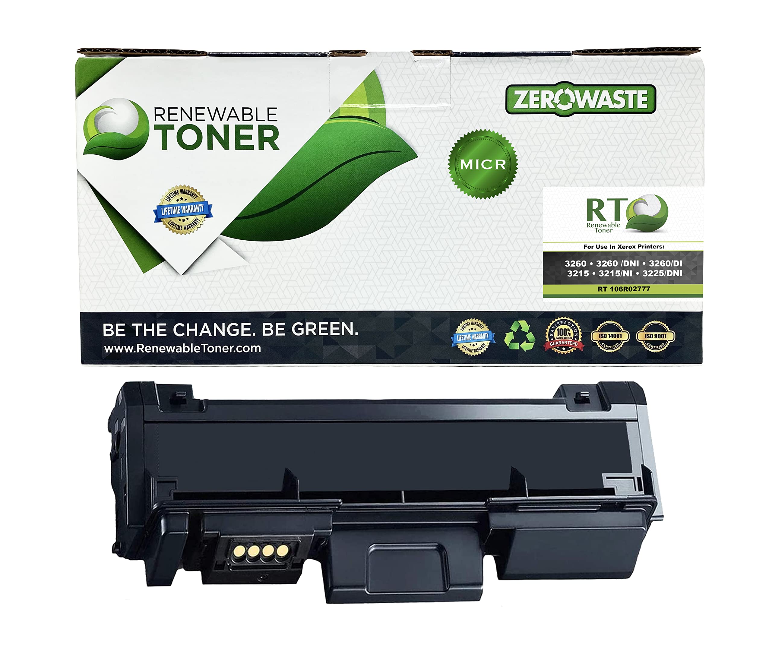 Renewable Toner 106R02777 - Compatible MICR Toner Cartridge Replacement for Xerox 106R2777, Phaser 3260, WorkCentre 3215/3225 - High-Quality Check Printing Solution for Offices & Banks