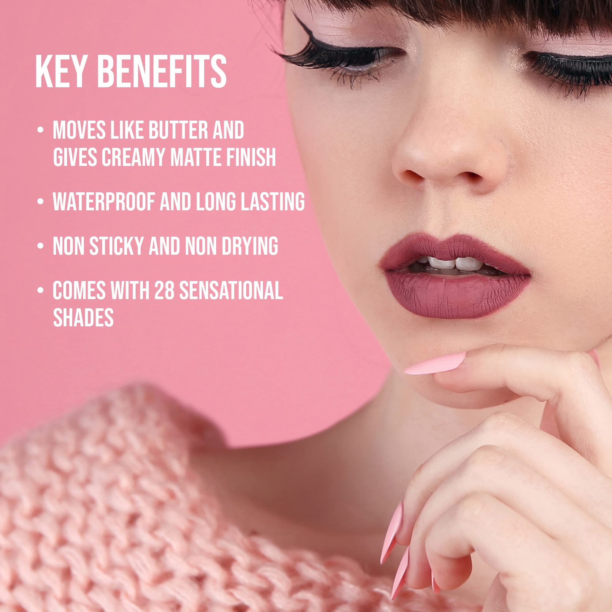 COLORS QUEEN Matte Light Nude Lipstick - Long Lasting Moisturizing Lip Makeup for Everyday Wear & Special Occasions