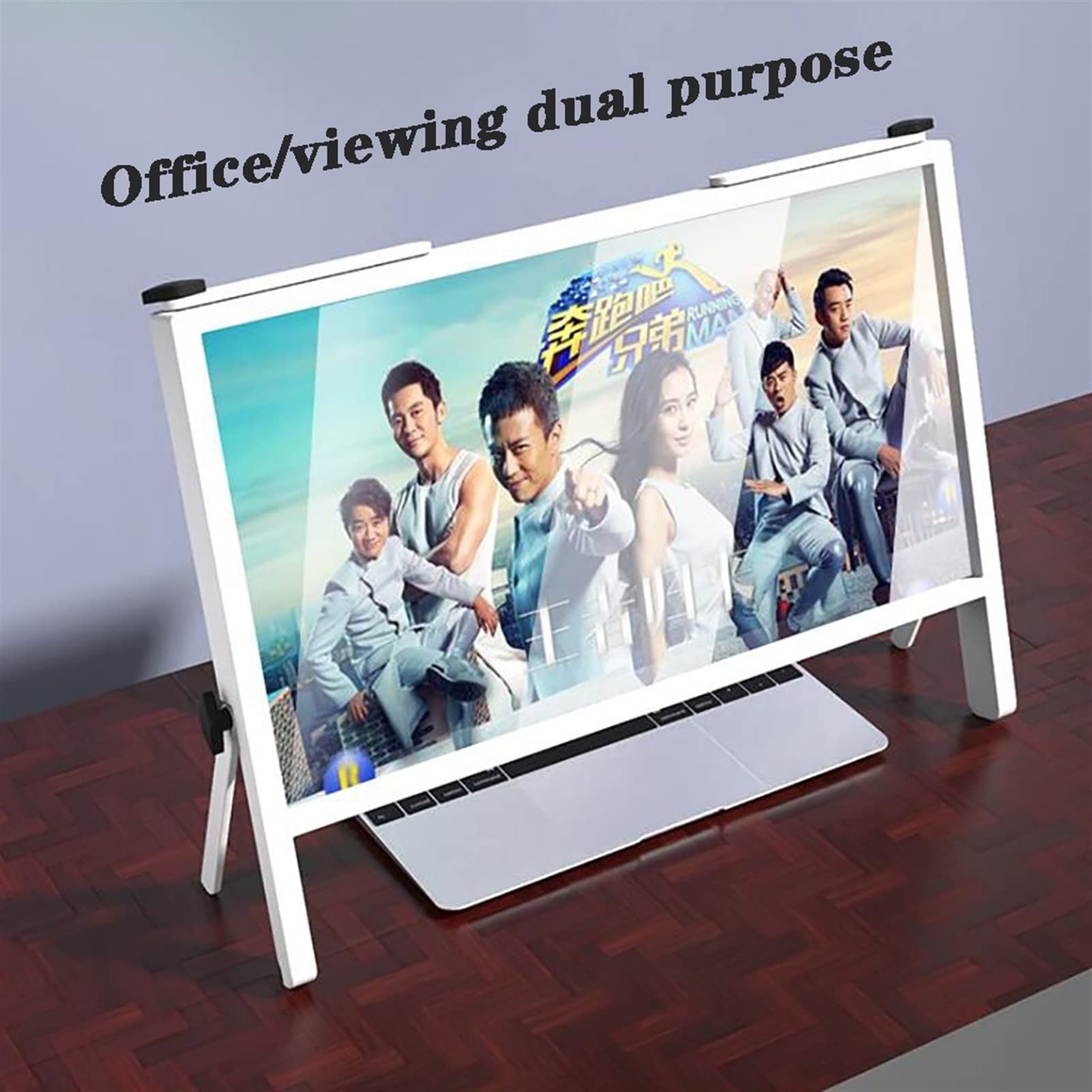 **3X Magnifying Screen Amplifier for Laptop & Phone - Ultra Clear Blu-ray Lens Gaming Monitor Holder - Ideal for Seniors, Students & Home Office Use (Brown)**    *(Perfect for enhancing screen visibility during gaming, remote work, online classes, or movie nights at home)*