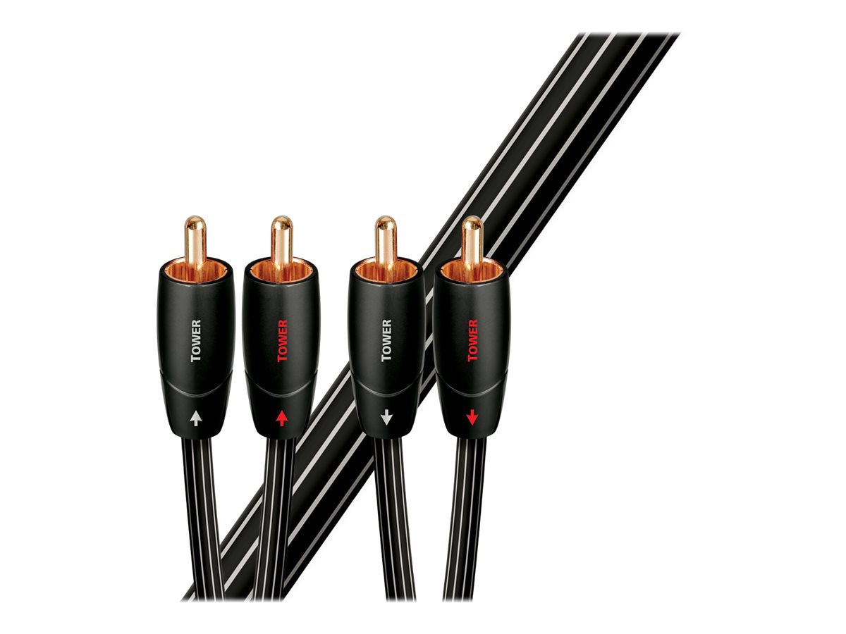 Audioquest Tower RCA Audio Cable - High-Performance RCA Interconnect for Home Theater & Hi-Fi Systems - Perfect for Surround Sound, Gaming & Music Streaming