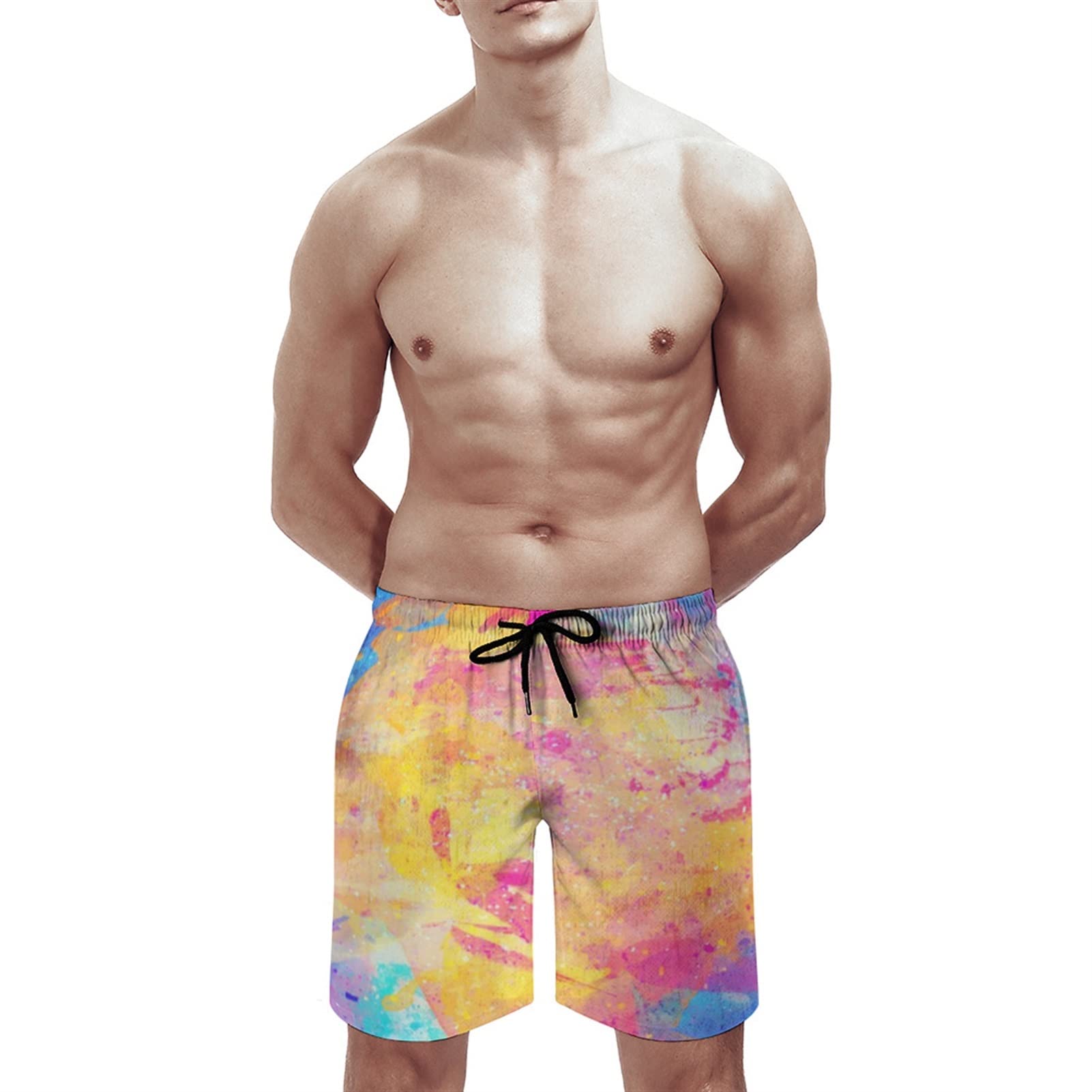 **Men's Quick Dry Swim Trunks - Elastic Drawstring Board Shorts for Swimming, Beach & Water Sports | Comfortable Swimwear for Men | Large Size | Color U**    *(Perfect for Pool, Beach Vacation, Surfing & Summer Activities)*