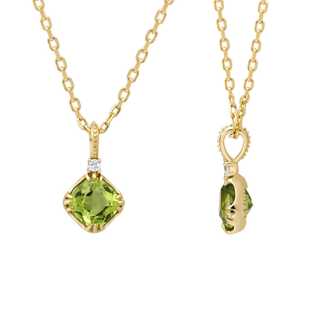 Peridot Birthstone Pendant Necklace for Leo - August Birthstone Jewelry Gift for Women & Girls | Elegant Necklace for Birthday, Anniversary & Special Occasions | TB2178