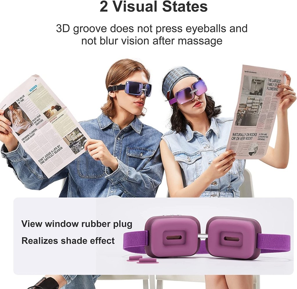 E10 Electric Smart Eye Massager with Heating System - Relieve Eye Strain & Fatigue - Perfect for Office Workers, Gamers & Travelers
