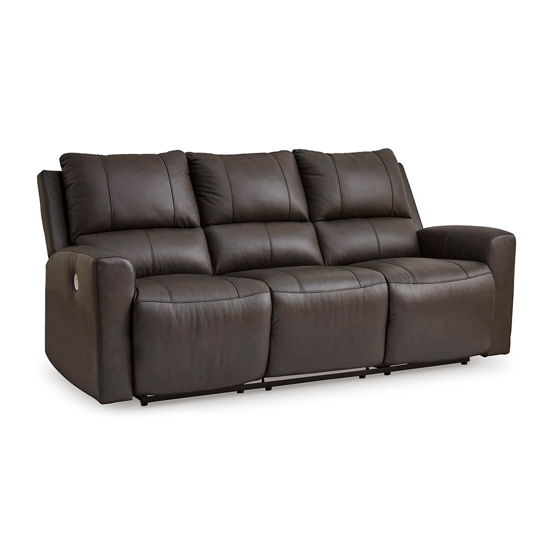Boxmere Power Reclining Sofa with USB Charging - Modern Electric Recliner Couch for Living Room, Home Theater & Relaxation - Soft Faux Leather Sectional Sofa with Adjustable Headrest and Lumbar Support