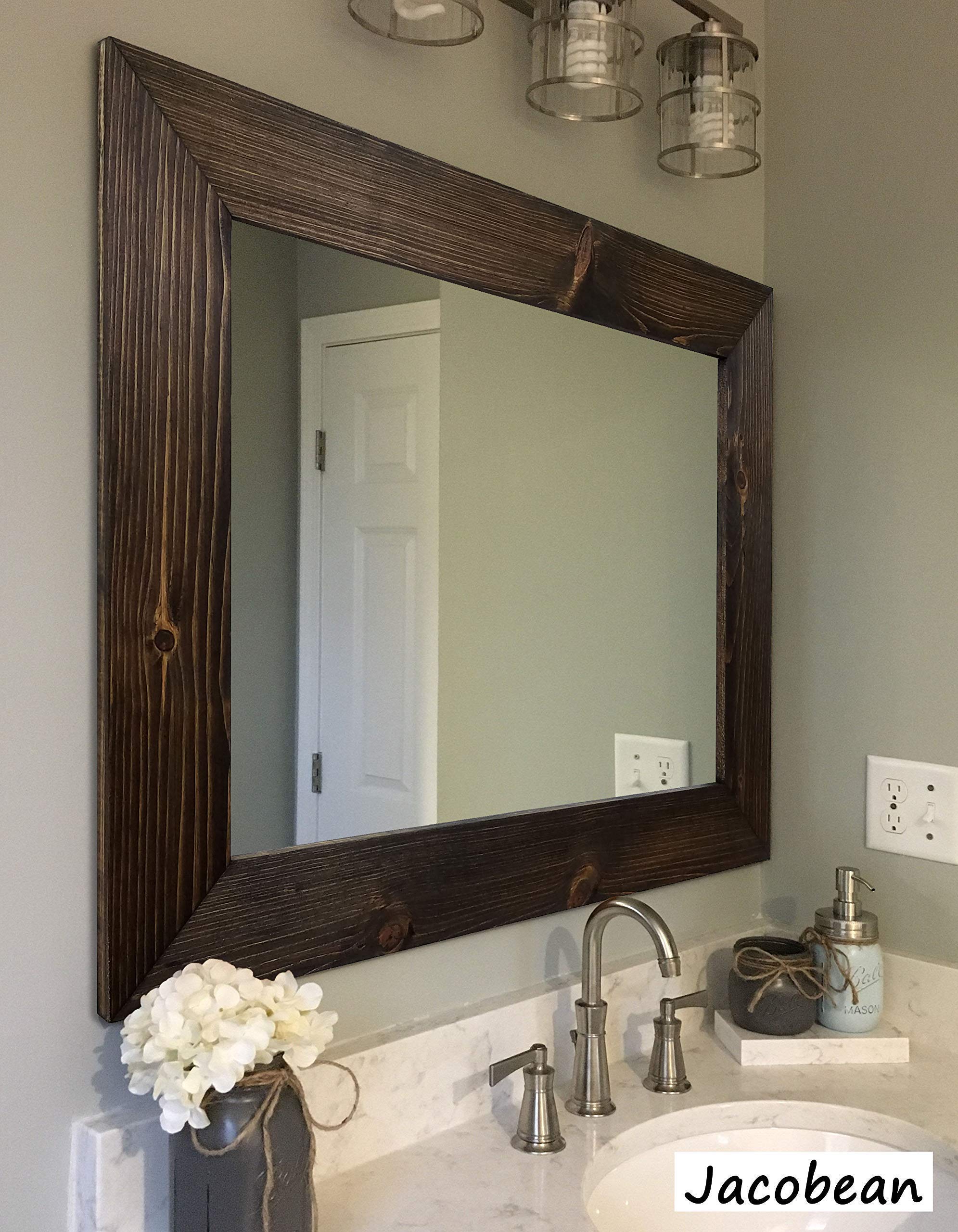 Reclaimed Wood Shiplap Rustic Mirror - Farmhouse Bathroom Vanity Mirror, Large Full Length Wall Mirror for Home Decor, Perfect for Farmhouse, Bathroom, Bedroom & Entryway