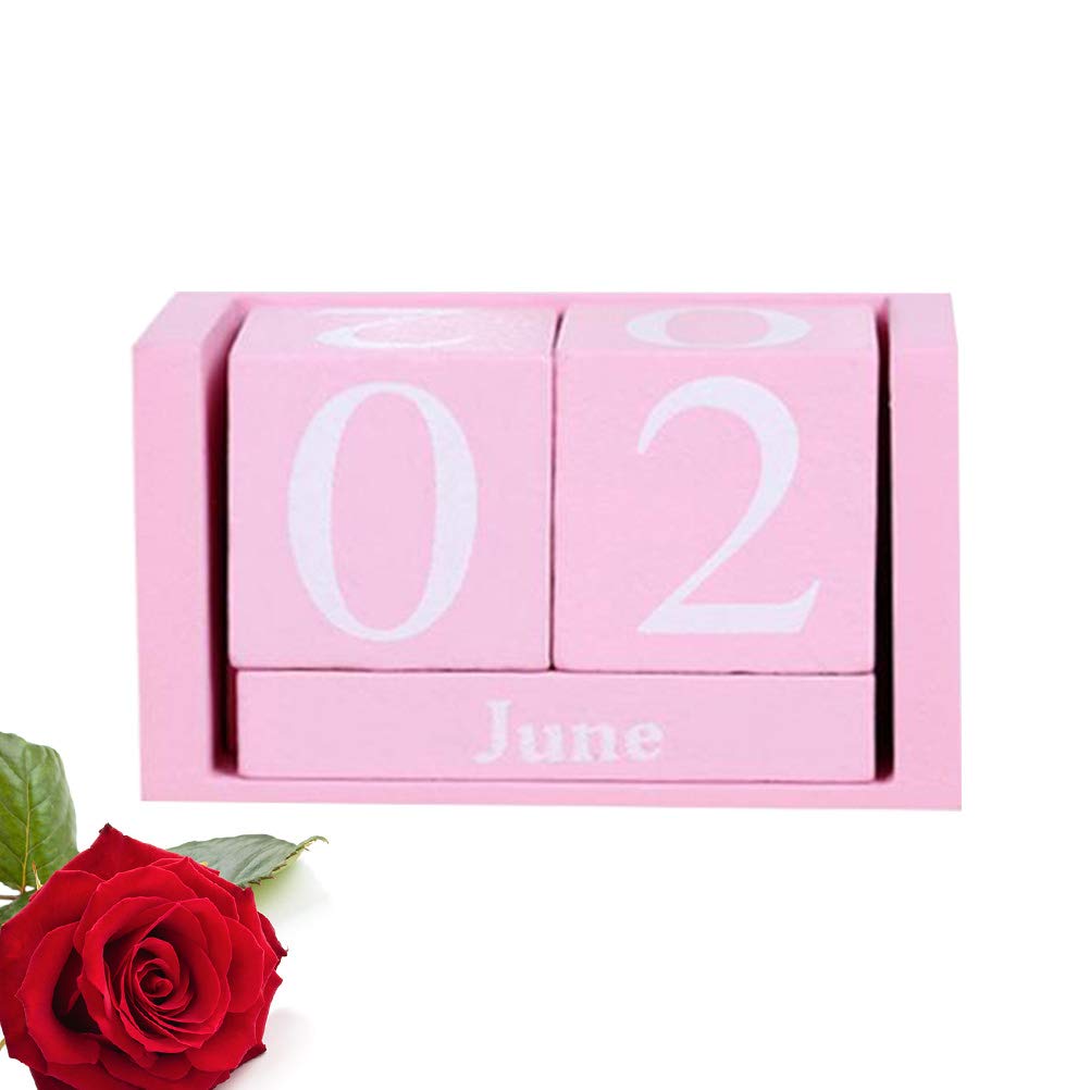 VORCOOL Wooden Perpetual Calendar - Black Desktop Date Block for Home, Office & School | Perfect for Planning, Organizing & Decorating Workspace