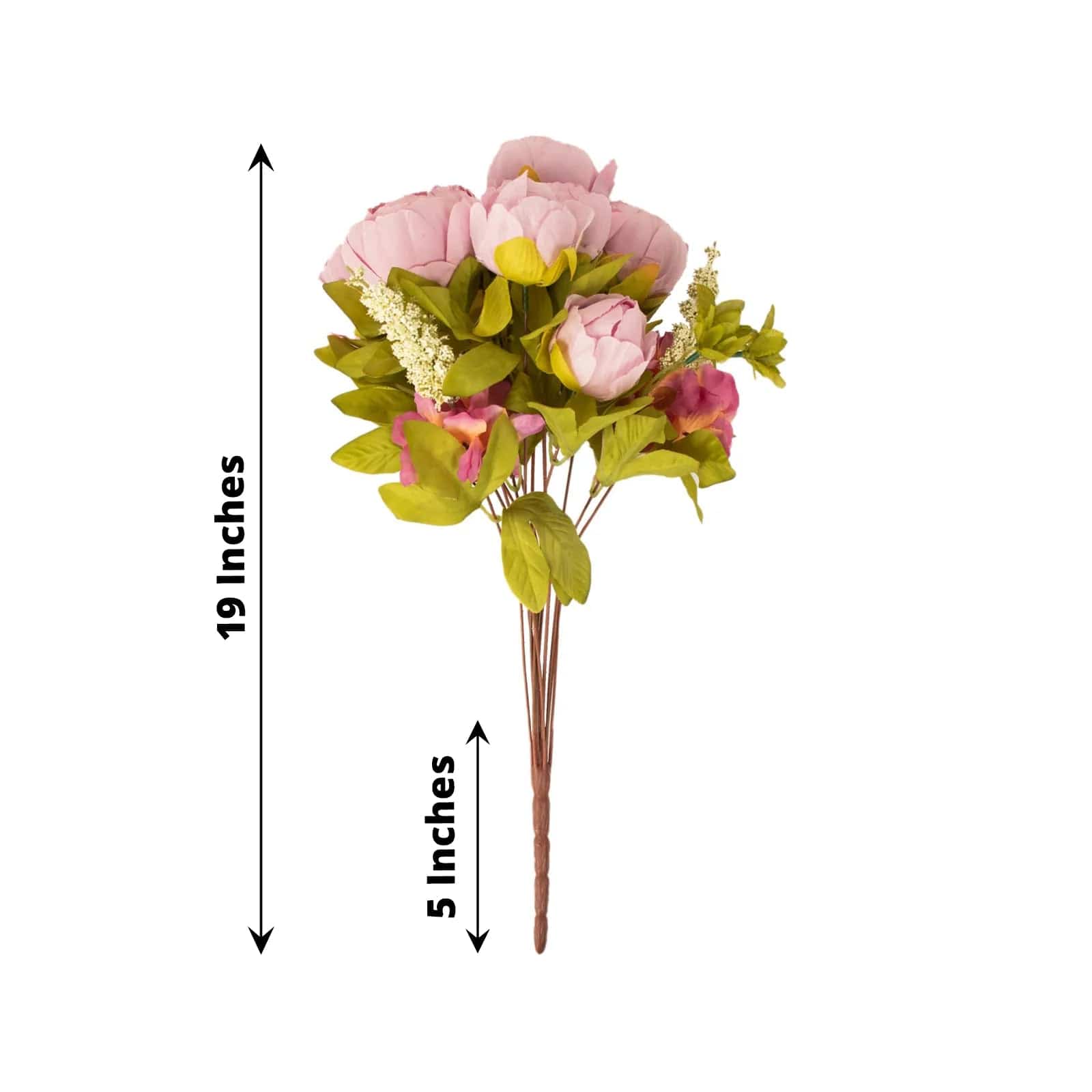 2 Pack 19 Stems Silk Peony Flowers Artificial Floral Arrangement - Perfect for Home Decor, Wedding Centerpieces & Office Tabletop Decoration
