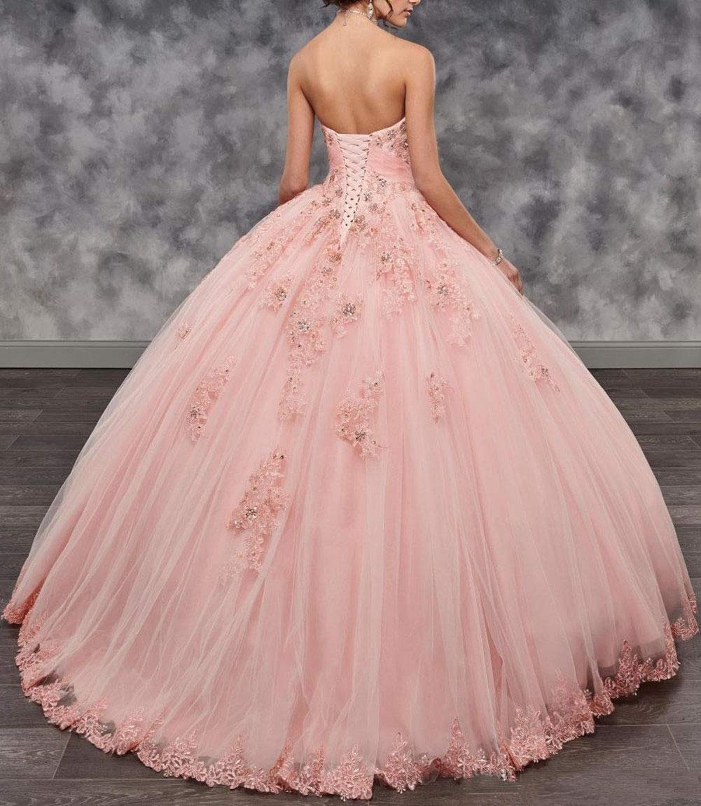 Emmani Women's Sweetheart Quinceanera Dresses with Lace Appliques - Princess Prom Party Gowns in Light Yellow | Perfect for Quinceañeras, Proms, Weddings & Special Occasions