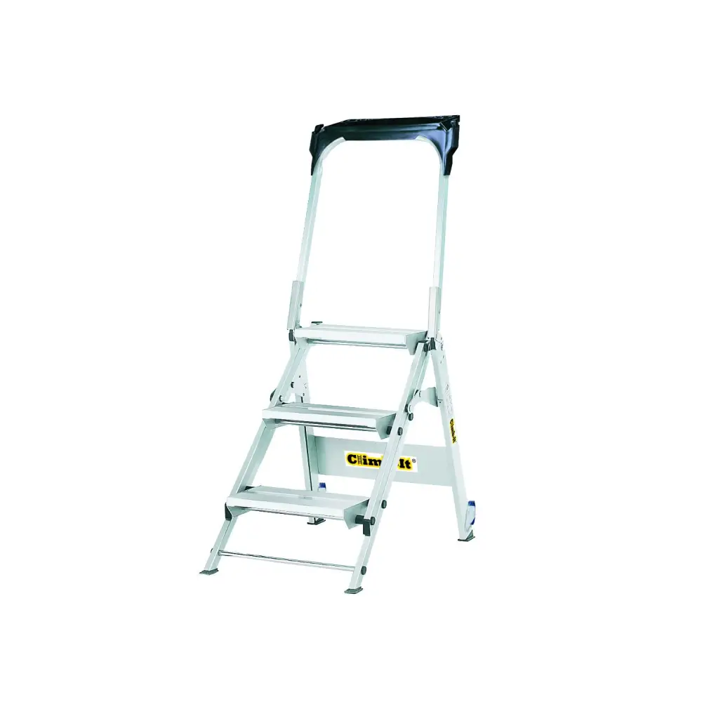 Climb It Easy Slope Aluminum Folding Ladder Steps - Lightweight Portable Step Stool for Home, Garage & Outdoor Use