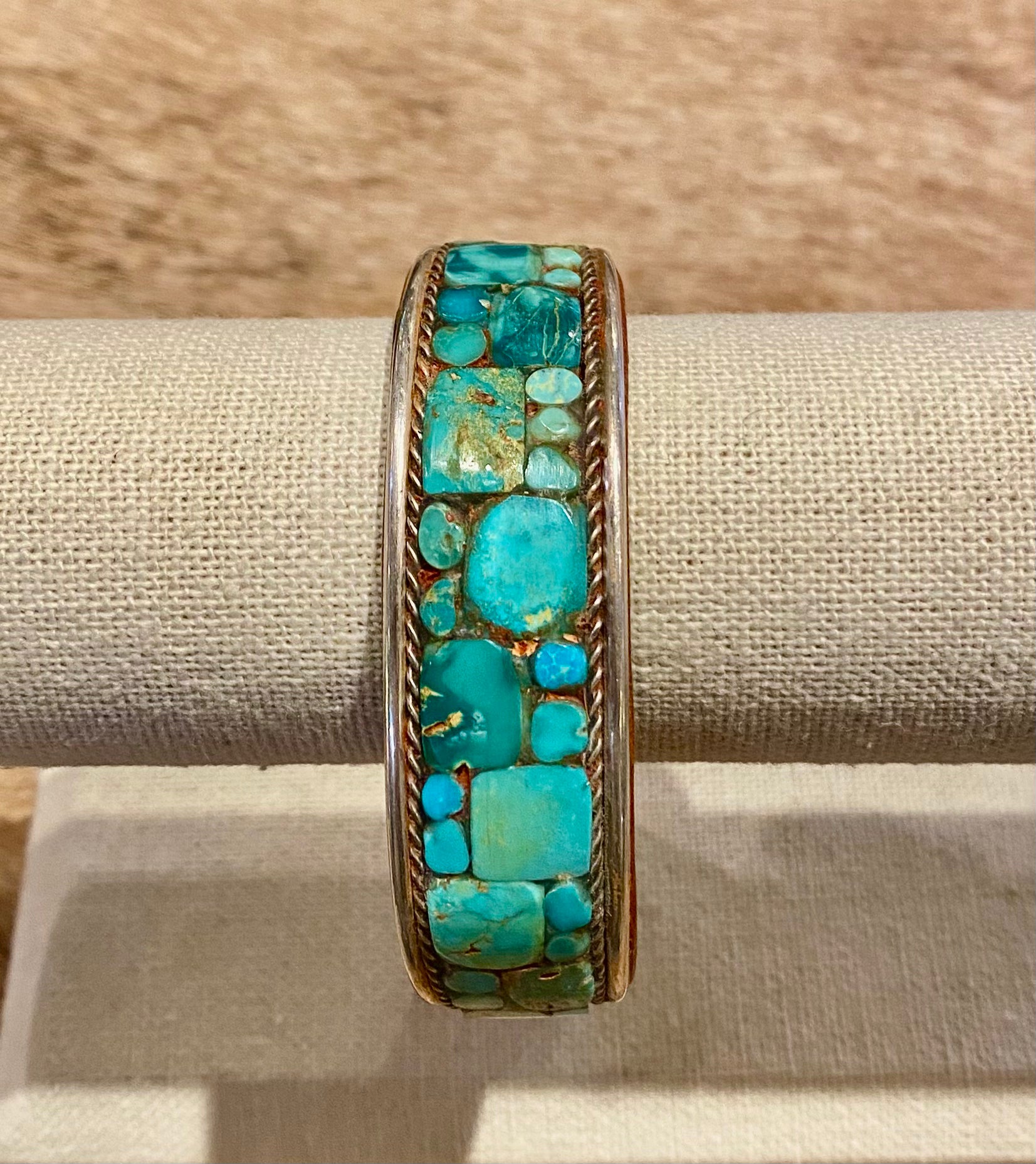Turquoise Cobblestone Wide Cuff Bracelet for Women - Boho Chic Jewelry for Casual Wear & Special Occasions