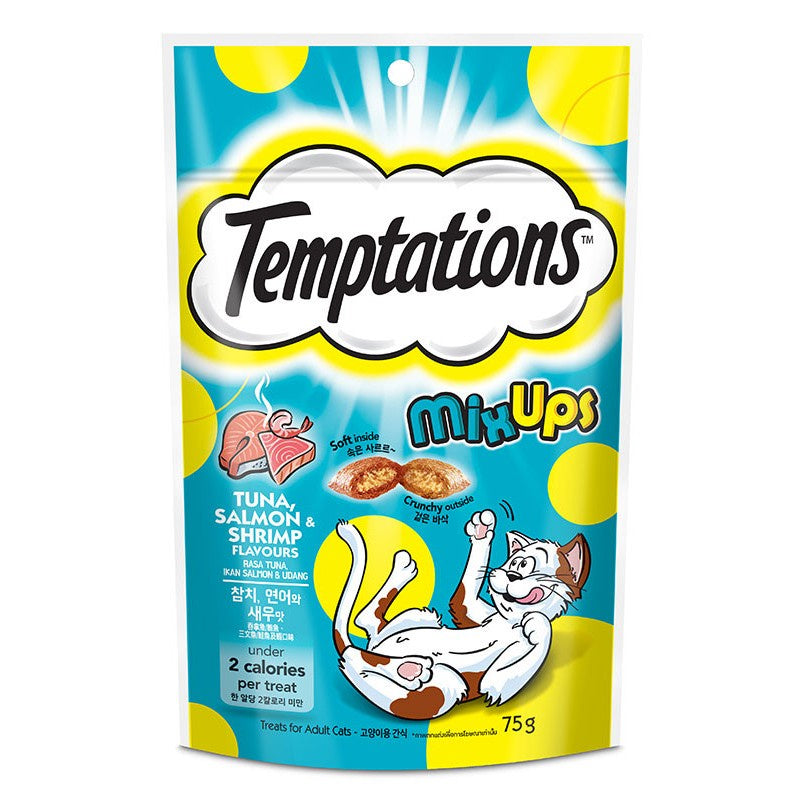 Temptations Tasty Flavors Cat Treats 75g - Crunchy & Soft Cat Snacks for Indoor & Outdoor Cats - Perfect for Training, Rewards & Bonding Time