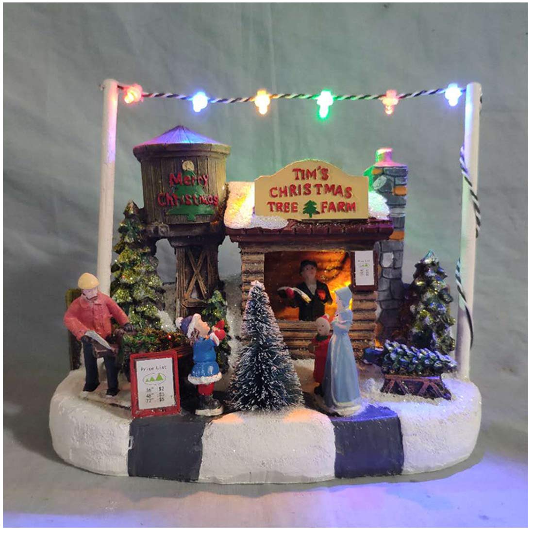 5924 Christmas House Decorations LED Lights - Outdoor/Indoor Holiday Decor, Children's Christmas Resin Craft Ornaments for Tree, Mantel & Festive Home Decorating