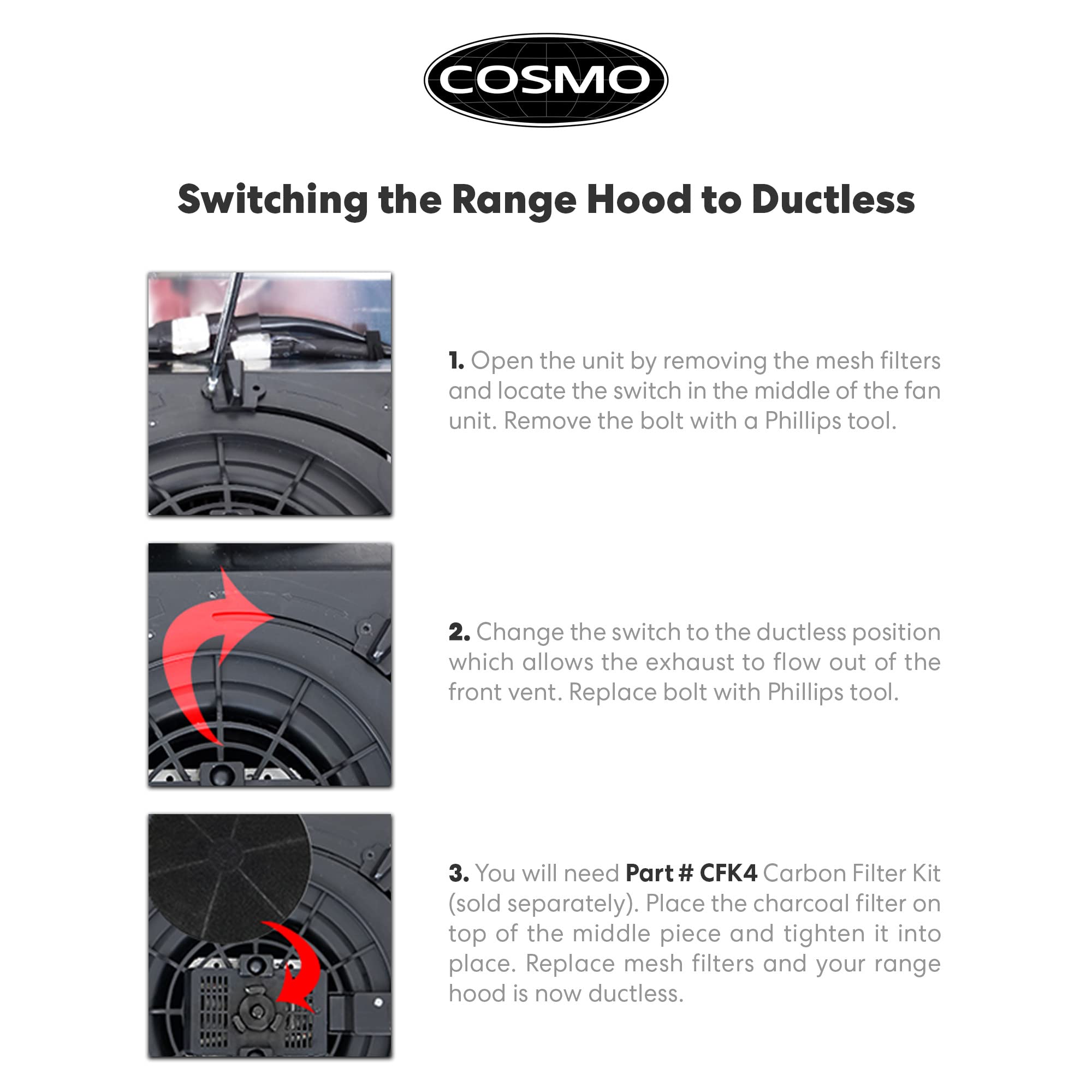 COSMO COS-5MU30 30-inch Stainless Steel Under Cabinet Range Hood with LED Lights & Reusable Filters - Delta Collection for Modern Kitchens | Perfect for Home Cooking & Ventilation