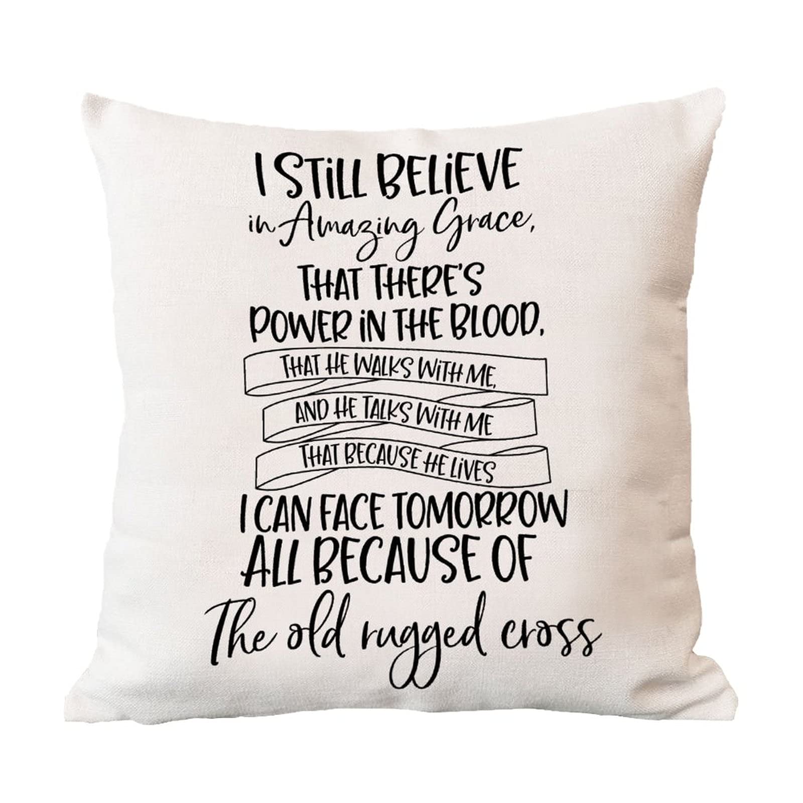 Amazing Grace Bible Quotes Christmas Pillow Cover - Religious Christian Home Decor with Inspirational Bible Verses - Perfect for Sofa, Couch, Holiday Decor & Birthday Gifts