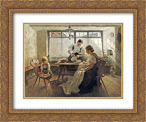 Alexander Max Koester 'Coffee Break' 17x15 Gold Ornate Framed Double Matted Museum Art Print - Perfect for Living Room, Bedroom, or Office Wall Decor