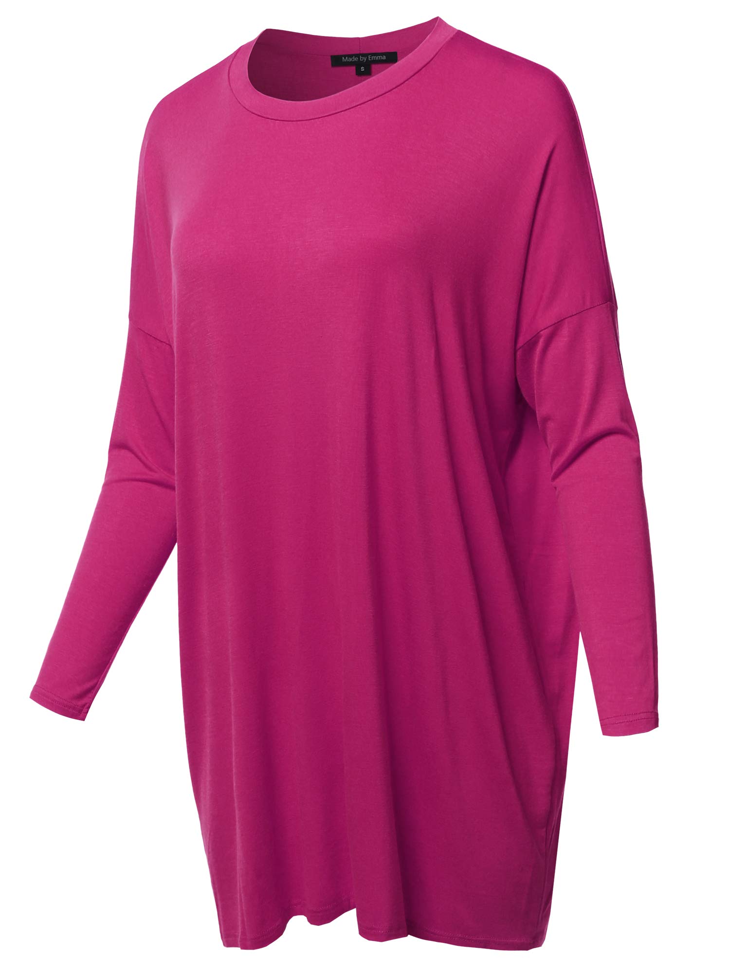 Emma Women's Casual Loose Fit Dolman Sleeve Tunic Dress Top - Comfortable & Stylish for Everyday Wear, Work, and Weekend Outings