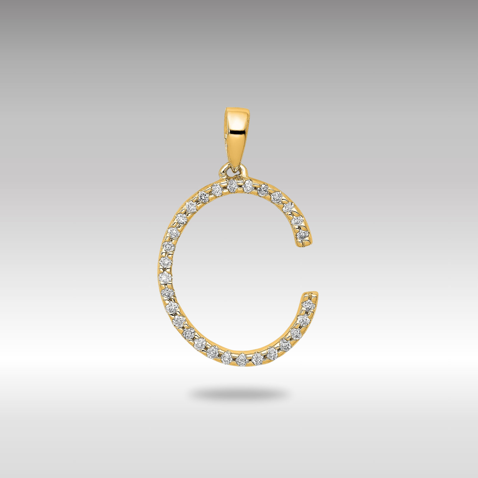 Gold Diamond Letter C Initial Pendant Necklace - Model PM5222C 010 YA - Elegant Jewelry Gift for Women, Perfect for Birthdays, Anniversaries & Special Occasions