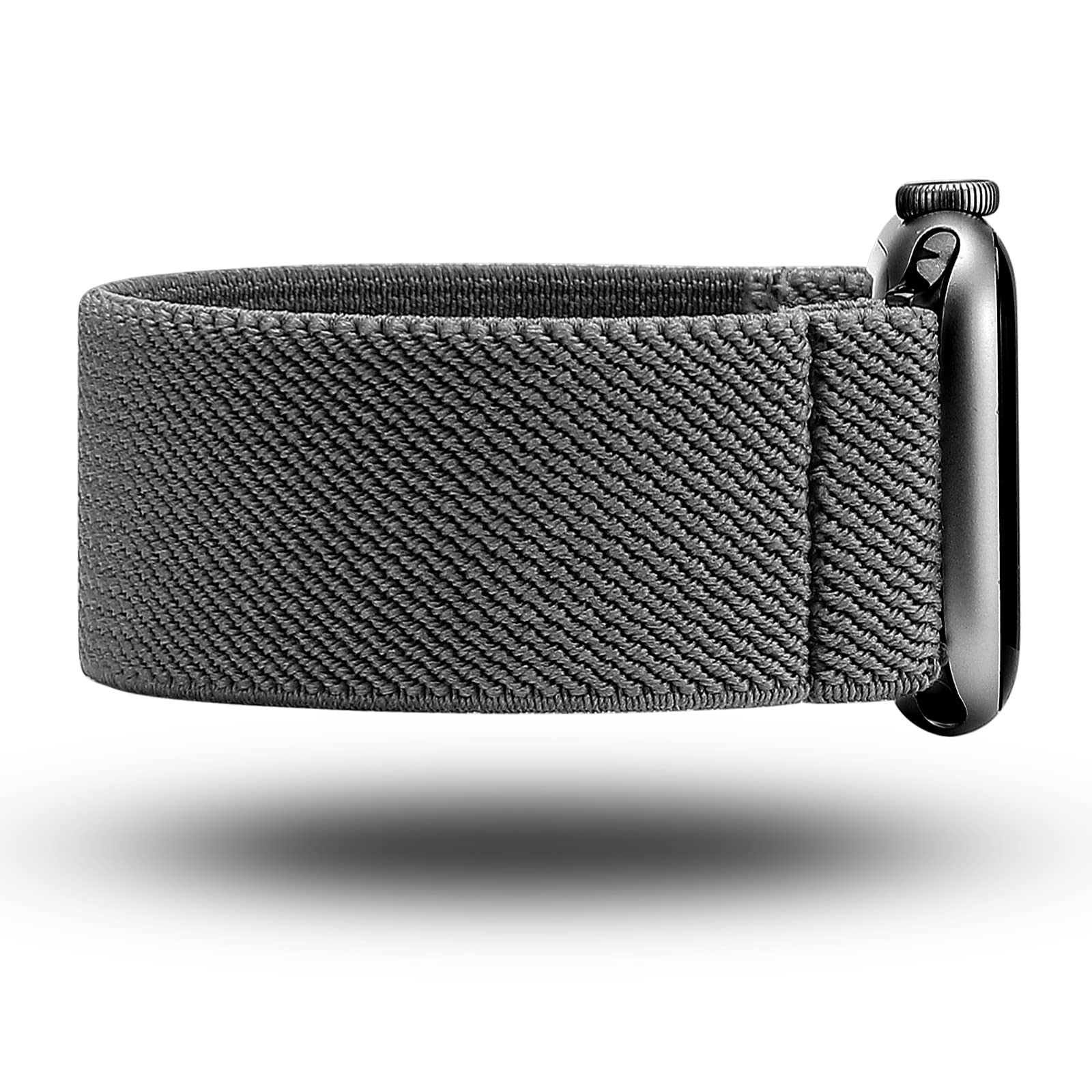 TOYOUTHS Elastic Stretchy Solo Loop Band for Apple Watch 41mm 40mm 38mm - Soft Nylon Replacement Strap Compatible with iWatch Series 8/7/SE/6/5/4/3/2/1 - Grey XS - Perfect for Workouts, Running & Everyday Wear