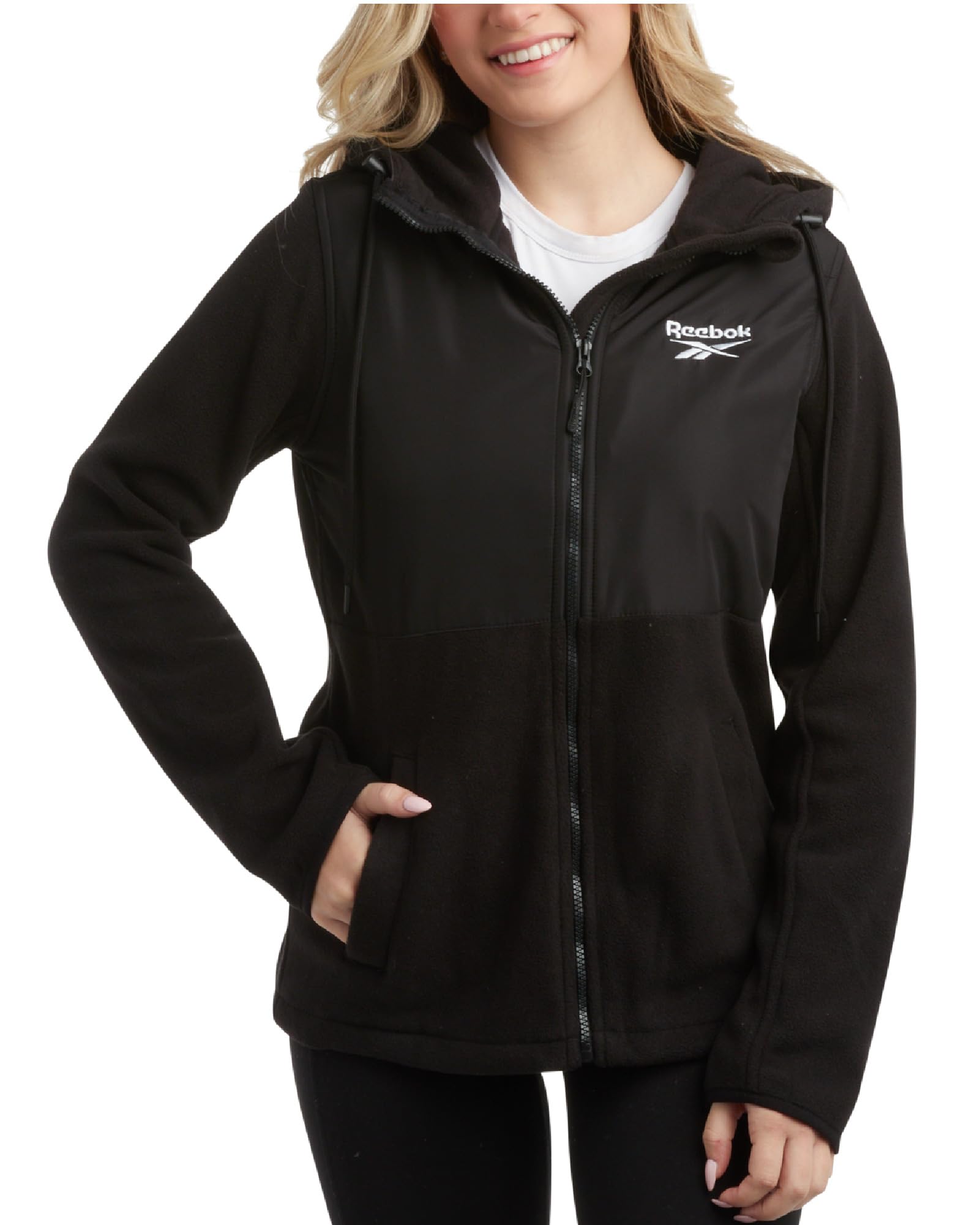 Reebok Women's Polar Fleece Jacket - Lightweight Sweatshirt Coat for Outdoor Activities & Casual Wear (Sizes S-XL) - Perfect for Hiking, Running & Everyday Comfort