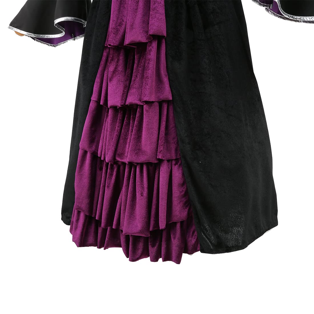 Yolsun Purple Witch Costume for Girls - Bubble Sleeve Halloween Dress for Kids | Perfect for Trick-or-Treating, Costume Parties & Spooky Photo Shoots