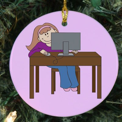 Personalized Ceramic Computer Ornament - Custom Name Desk Decor for Office, Home & Gifts | Perfect for Tech Lovers, Workstations & Holiday Presents