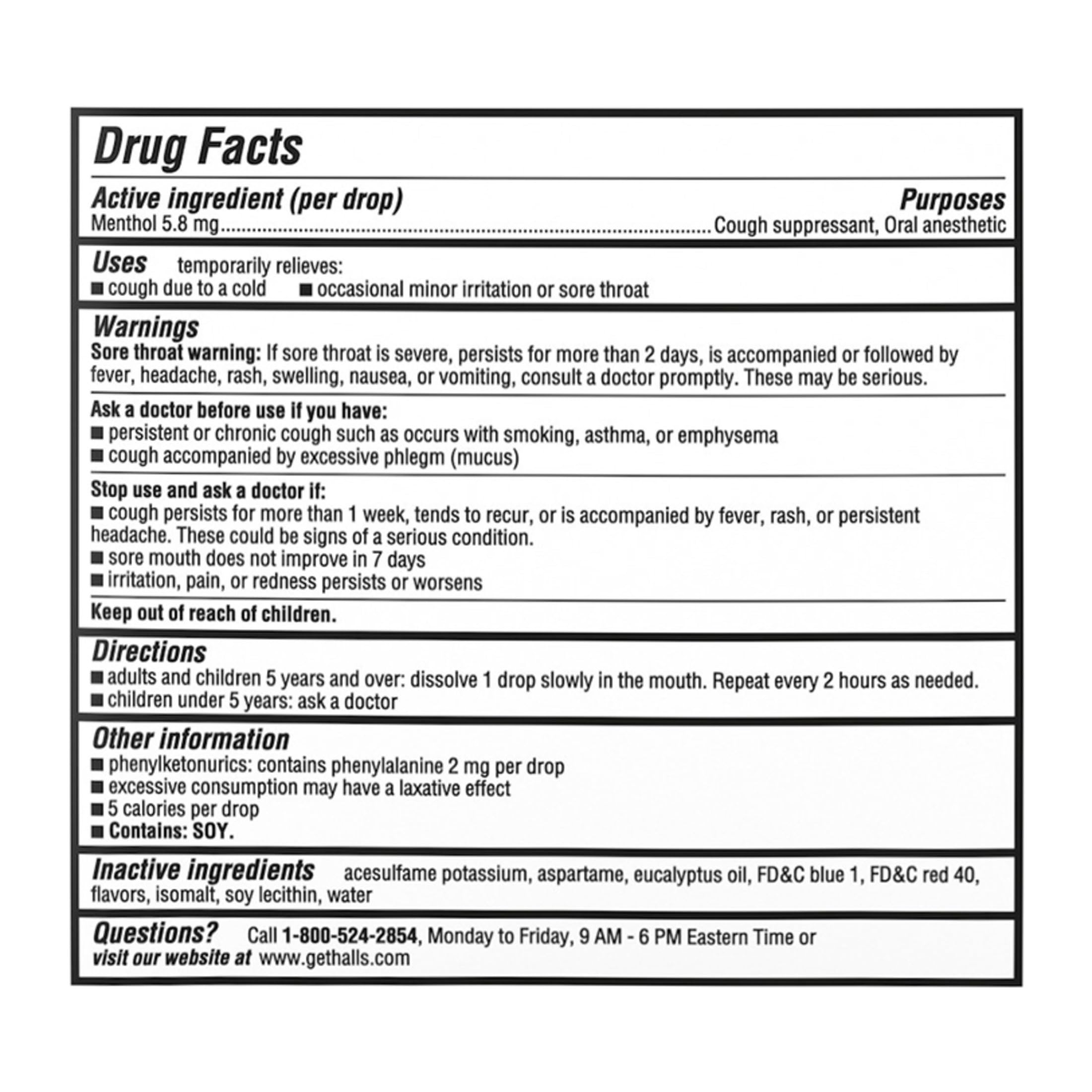 Sugar Free Cough Drops - Hall Black Cherry Flavor, 70 Drops Economy Pack | Soothes Throat & Relieves Cough | Perfect for Travel, Work & Home Use