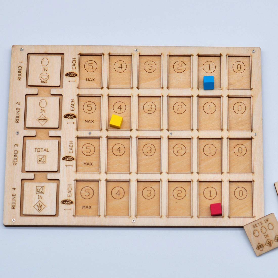 Wingspan Board Game Objective Scoreboard - Wooden Laser Cut Goal Tracker for Competitive Play | Perfect for Family Game Nights & Strategy Enthusiasts