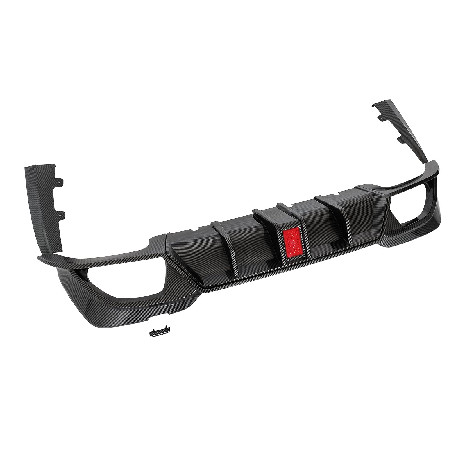 NINTE Rear Diffuser for 2019-2022 BMW 3 Series G20 M Sport Bumper - Painted Carbon Fiber Style Lower Lip with Functional Brake Light | Perfect for Car Upgrades & Street Racing Style Enhancement