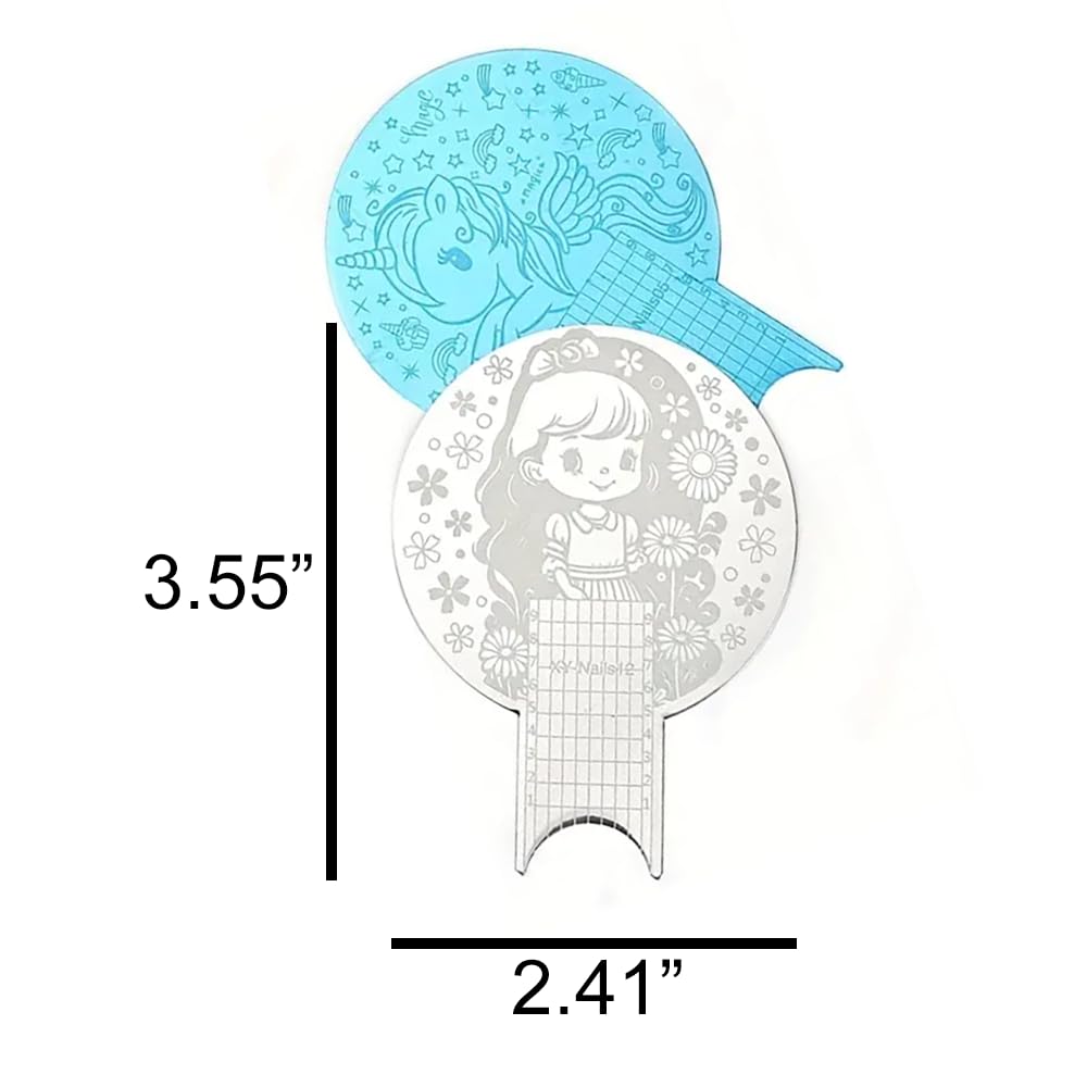 Premium Stainless Steel Nail Ruler - Professional Length Measuring Tool with Elephant Art Stencil Designs for Nail Art, DIY Crafts & Manicures | Perfect for Salon, Home Use & Nail Enthusiasts