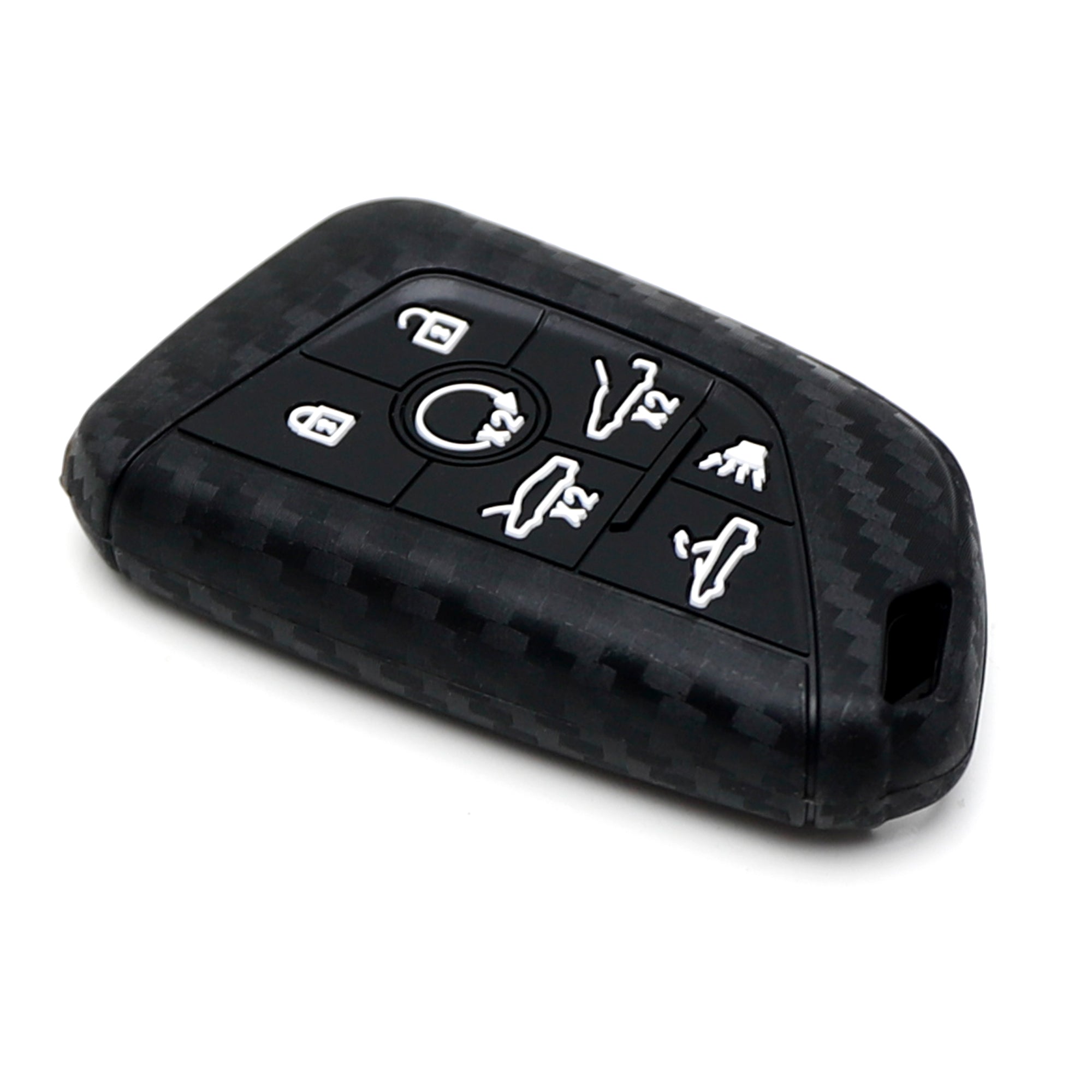 Carbon Fiber Pattern Silicone Key Fob Cover for 2020-2023 Chevy C8 Corvette Stingray - Durable Anti-Slip Protection - Perfect for Daily Use, Car Enthusiasts & Gift Giving