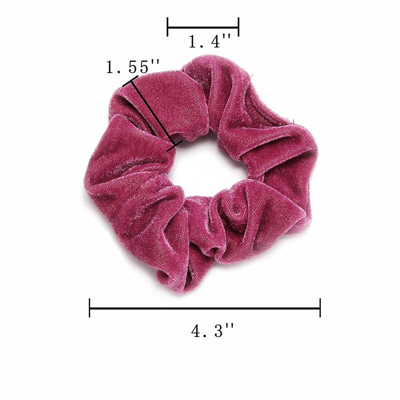 Staila Velvet Hair Scrunchies - 12 Pack Soft Elastic Hair Bands for Women & Girls, Non-Slip No Dent Hair Ties, Stylish Durable Ponytail Holders for Daily Use, Workout, Office & Party Hair Accessories