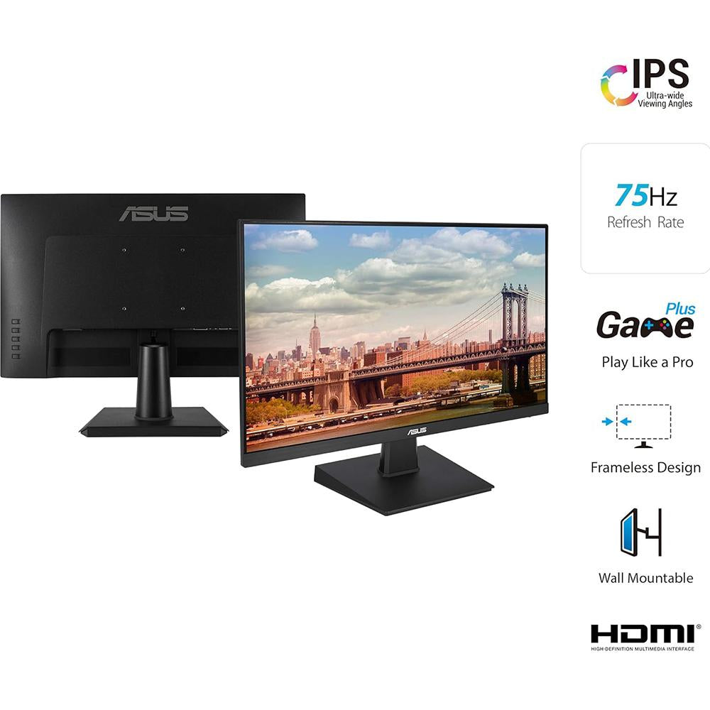 ASUS 23.8 Inch Full HD 1080p IPS Monitor with Eye Care Technology & HDMI Port - Perfect for Home Office, Gaming, and Entertainment