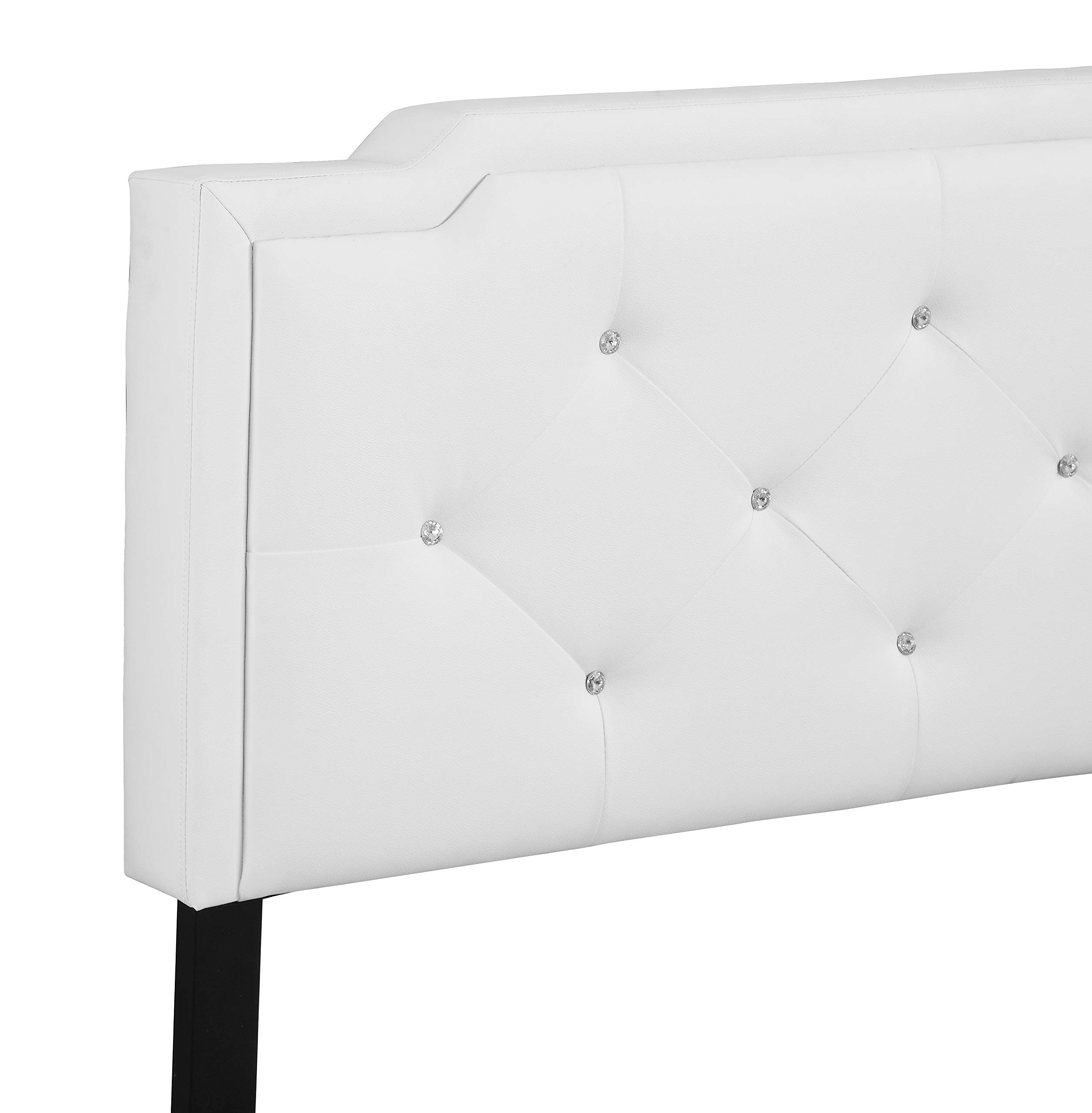 Glory Furniture Deb Upholstered Full Size Bed in White - Modern Upholstered Bed Frame for Master Bedroom & Guest Room