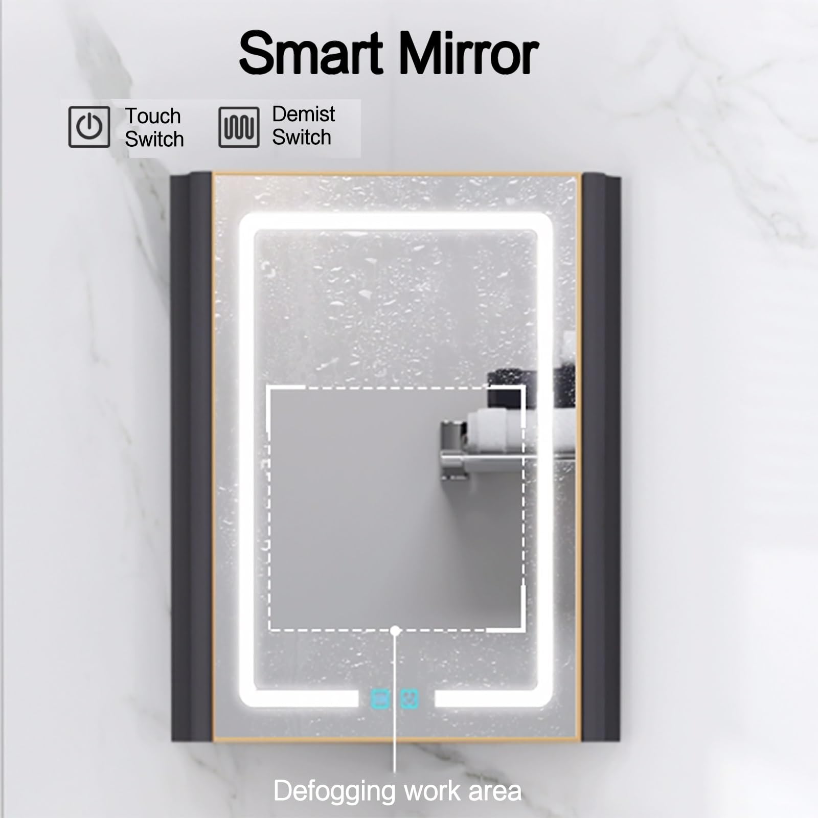 Corner Ceramic Sink Vanity Set with Anti-Fog LED Mirror & Storage Cabinet - Wall Mounted Modern Bathroom Furniture for Small Spaces (White) - Perfect for Compact Bathrooms, Powder Rooms, and Space-Saving Home Designs