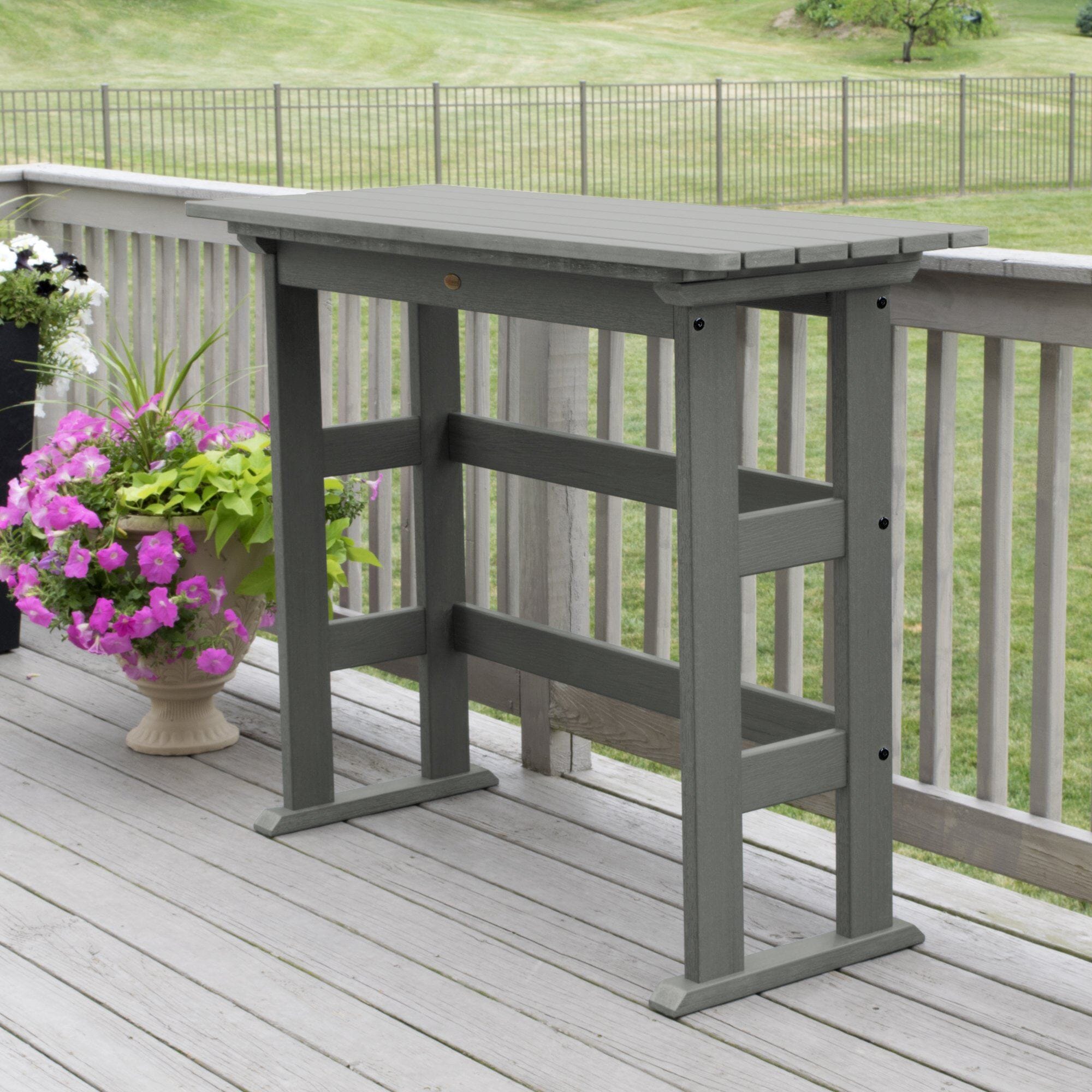 Refurbished Lehigh Bar Height Balcony Table - Outdoor Bistro Set for Patio, Deck & Small Spaces - Perfect for Coffee, Dining & Relaxing